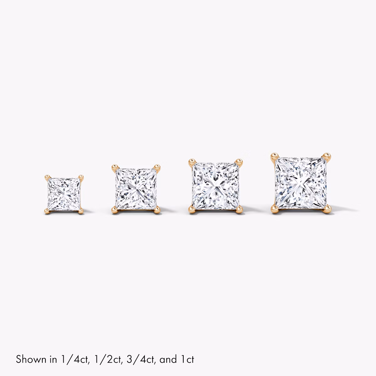VRAI Solitaire Stud | Princess | 14k | Rose Gold | caratWeight: 0.25ct