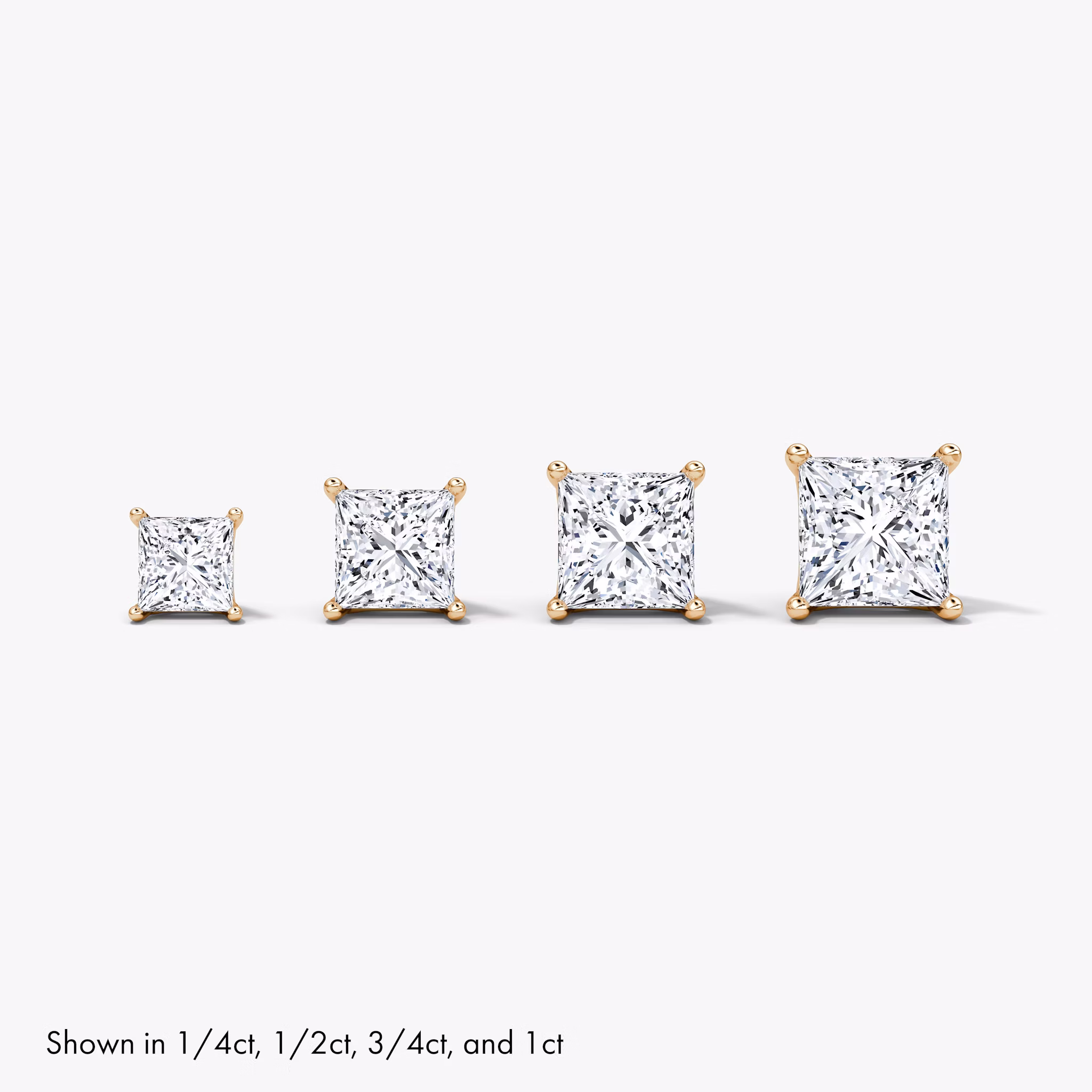 VRAI Solitaire Stud | Princess | 14k | Rose Gold | caratWeight: 0.50ct
