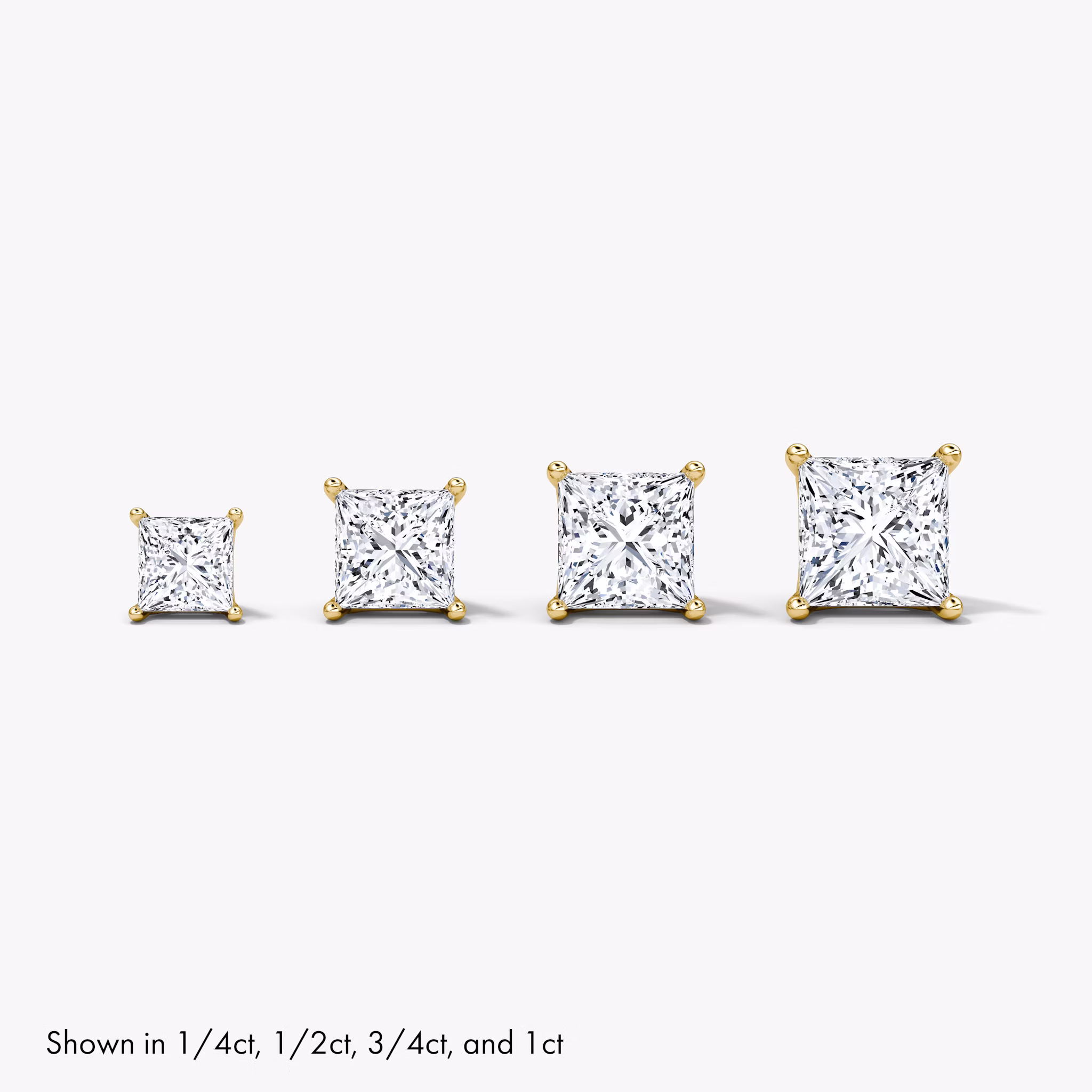 VRAI Solitaire Stud | Princess | 14k | Yellow Gold | caratWeight: 0.50ct