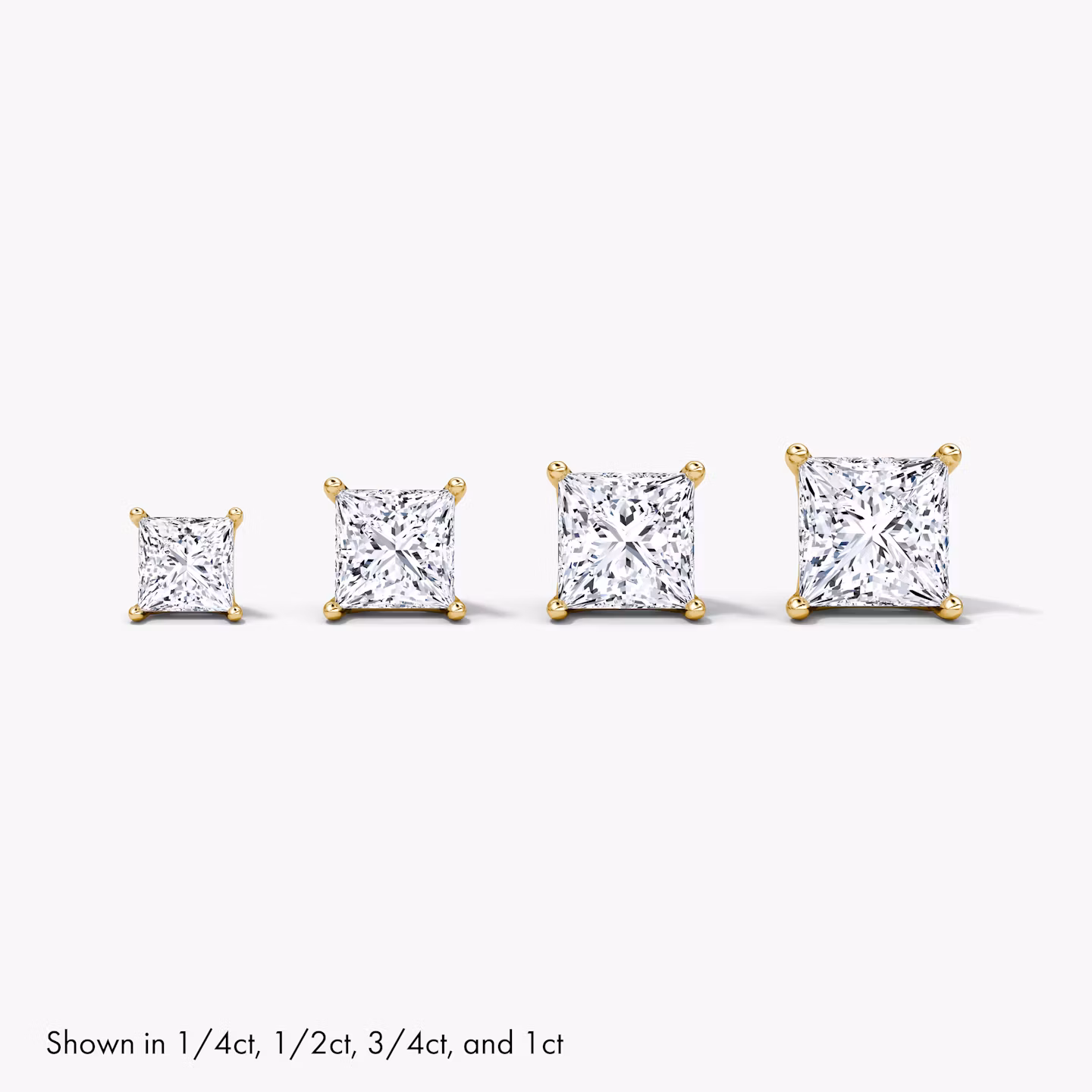 VRAI Solitaire Stud | Princess | 14k | Yellow Gold | caratWeight: 0.75ct