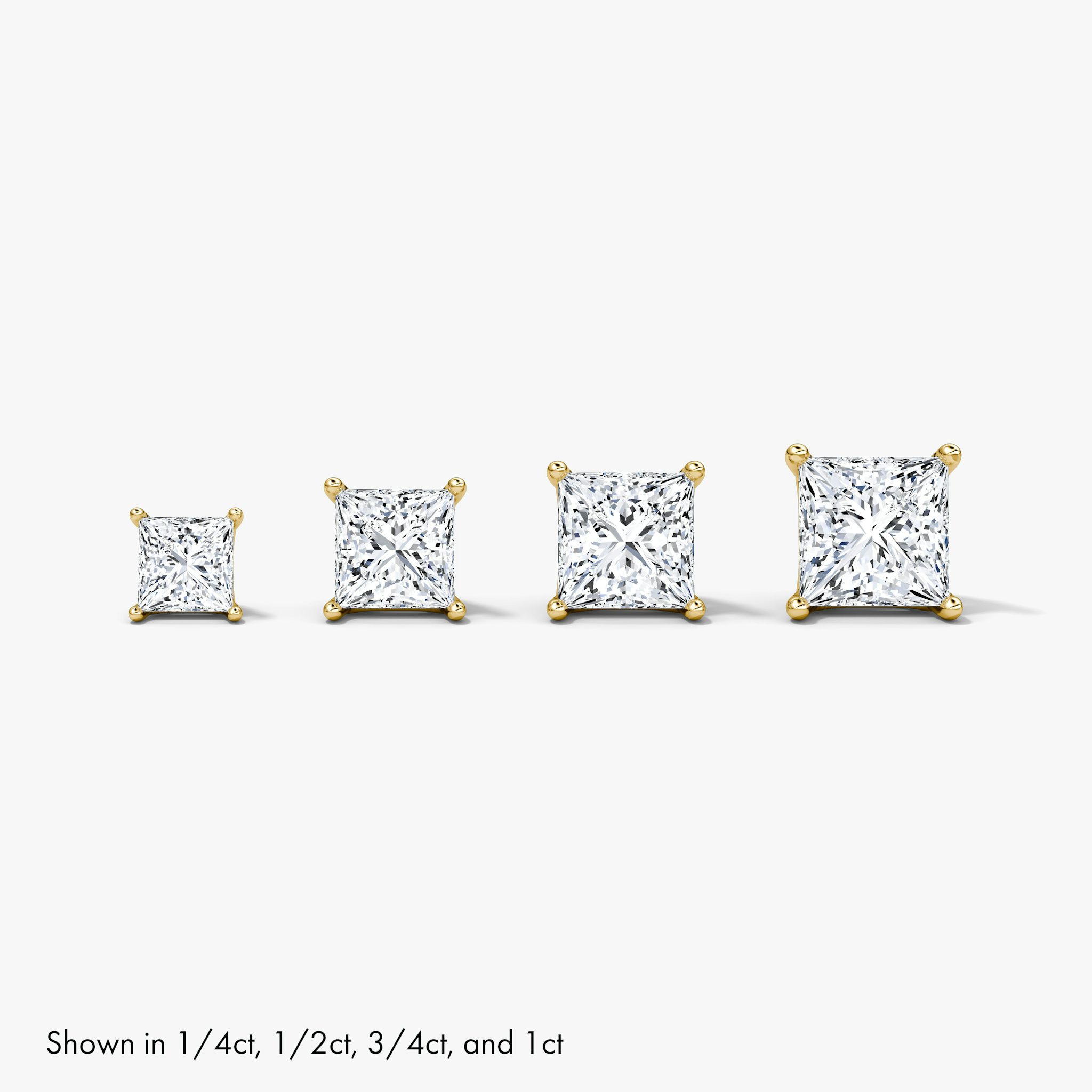 VRAI Solitaire Stud | Princess | 14k | Yellow Gold | caratWeight: 0.50ct