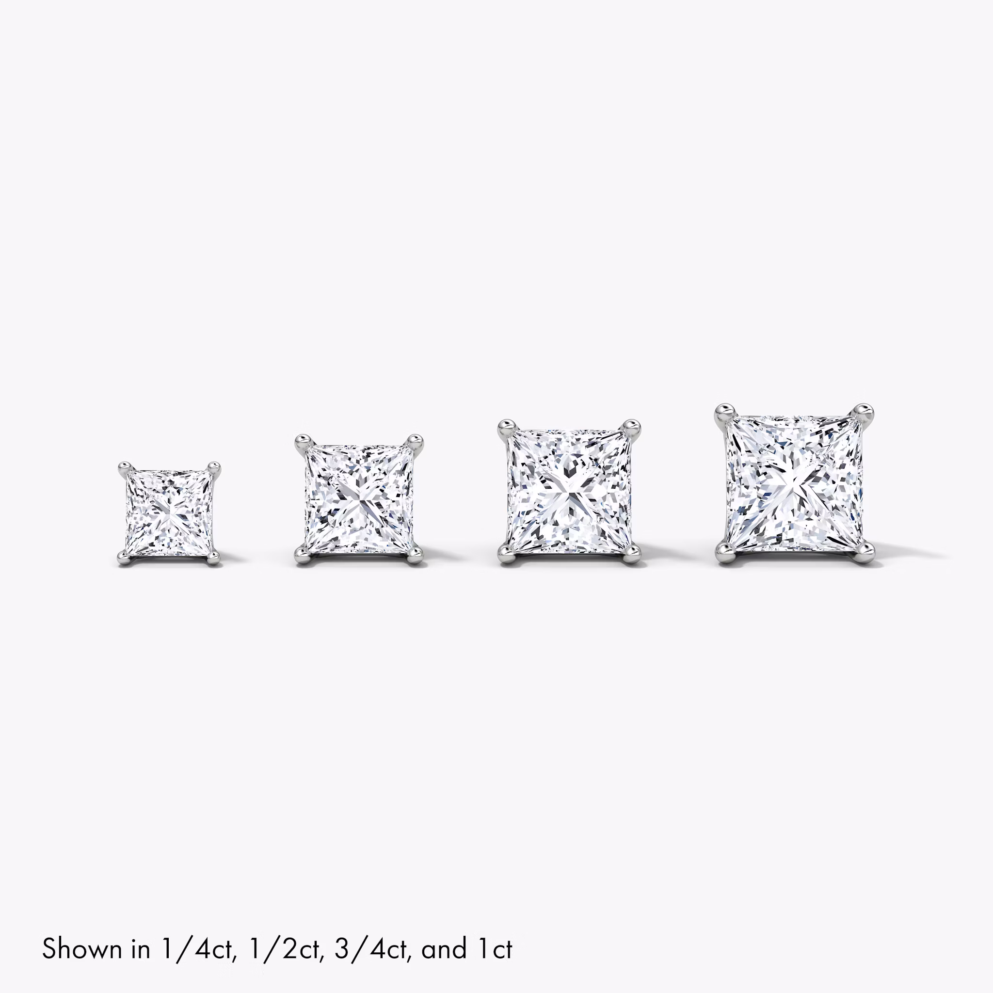 VRAI Solitaire Stud | Princess | 14k | White Gold | caratWeight: 0.50ct