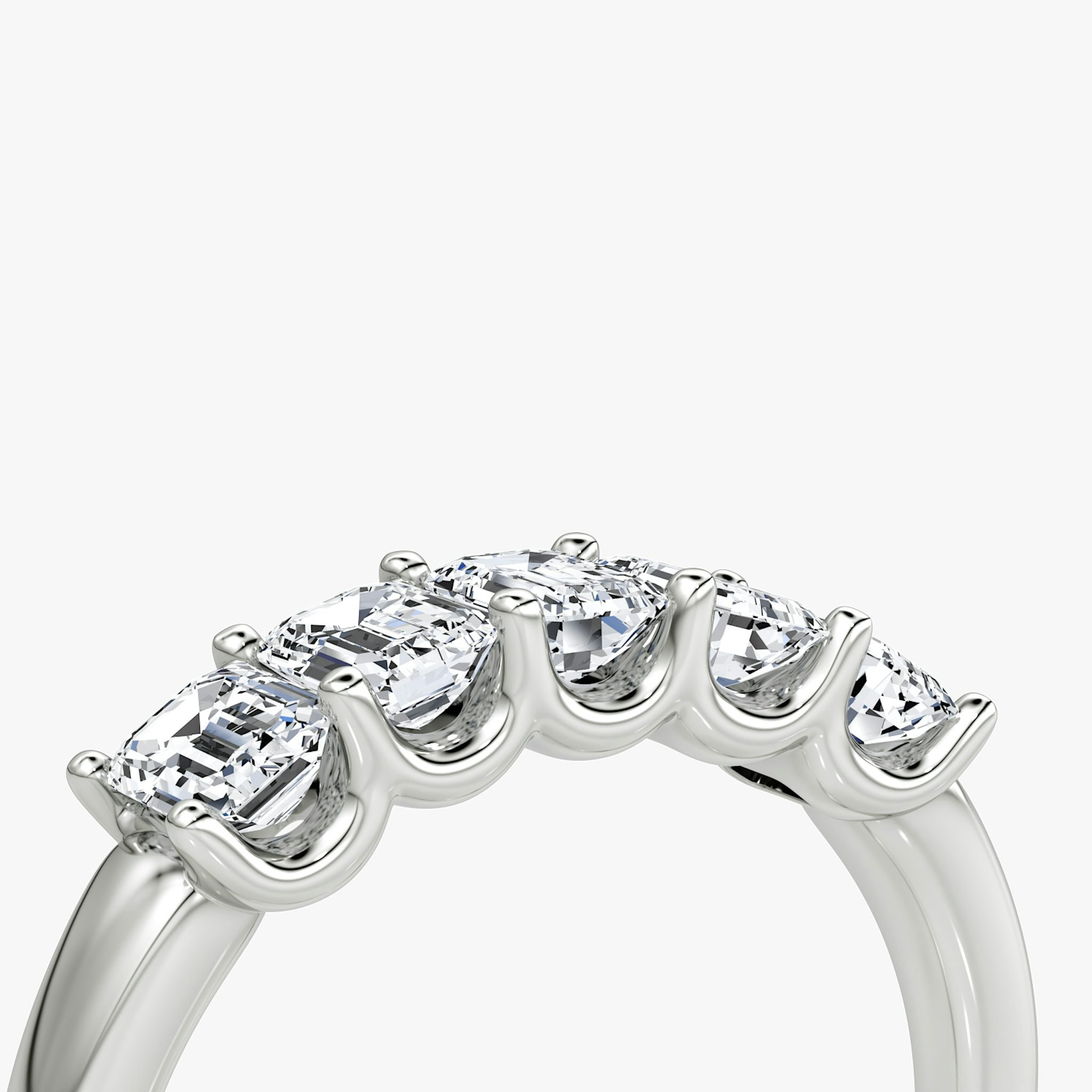 Five Stone Ehering | Emerald | 18k | Weißgold | bandVersion: large