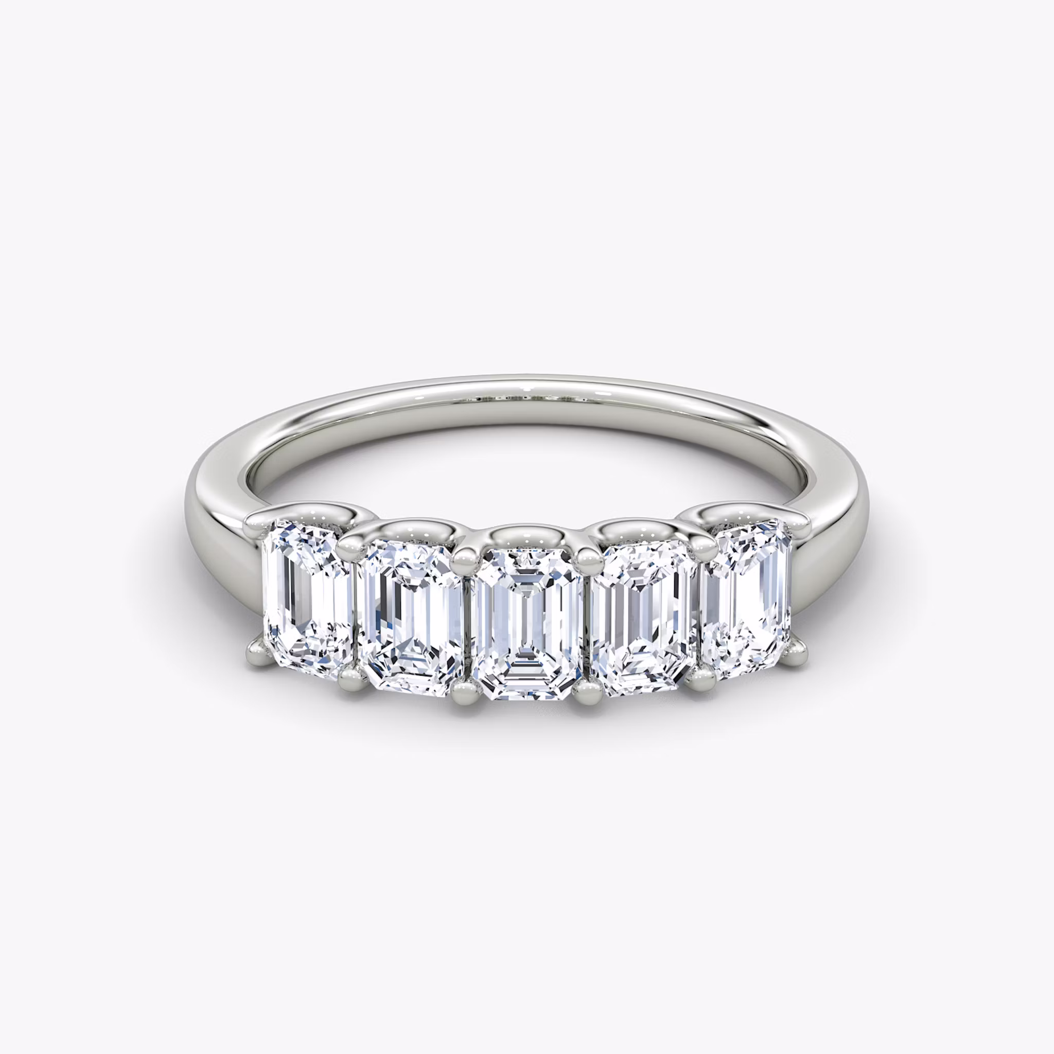 The Five Stone Band Emerald | White Gold