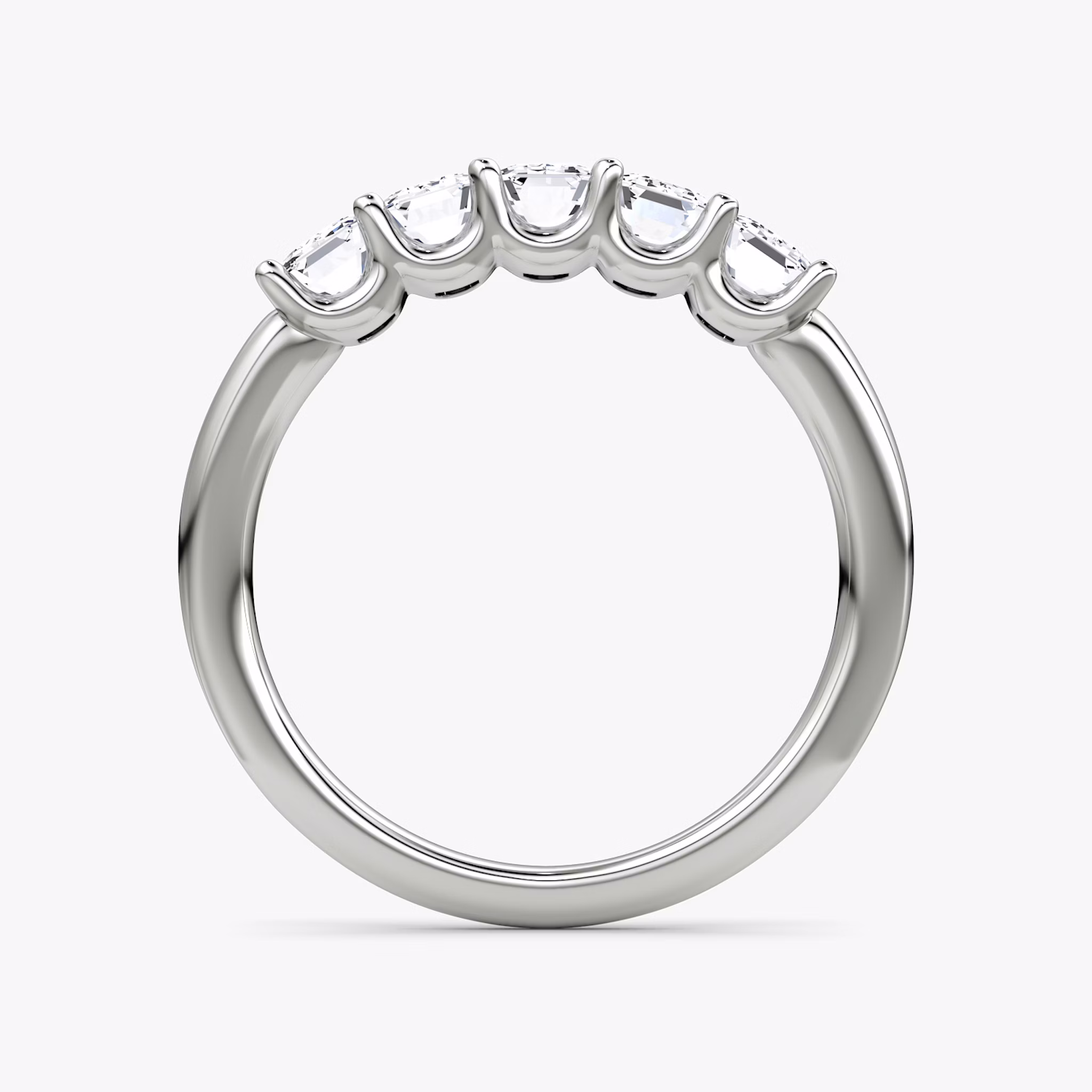 Five Stone Ehering | Emerald | 18k | Weißgold | bandVersion: large