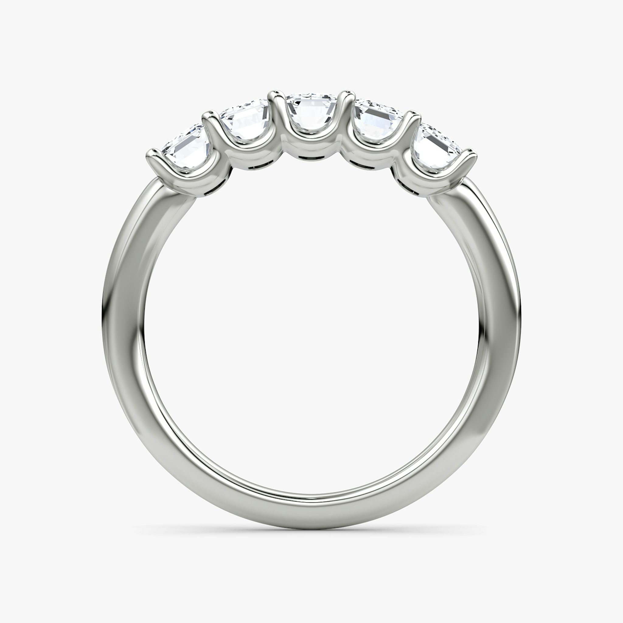 Five Stone Ehering | Emerald | 18k | Weißgold | bandVersion: large