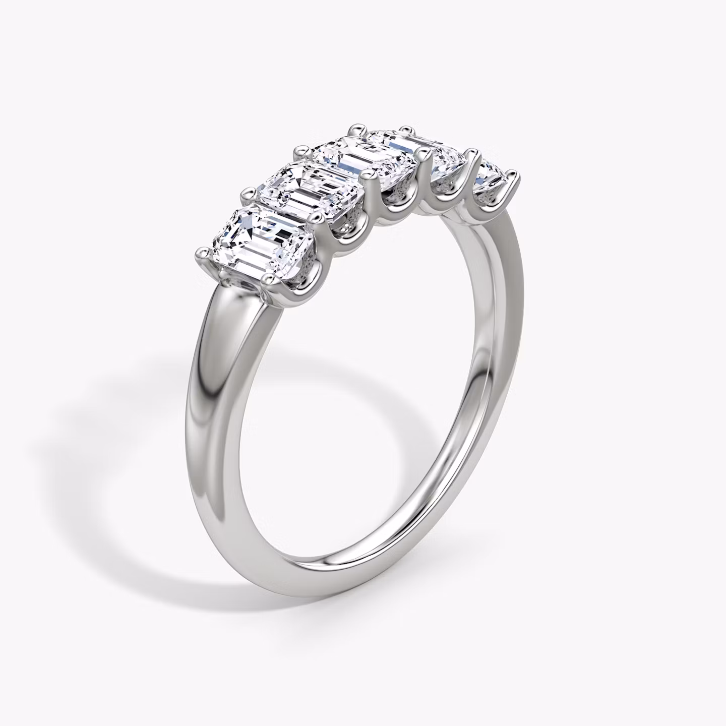 The Five Stone Band | Emerald | 18k | White Gold | bandVersion: large