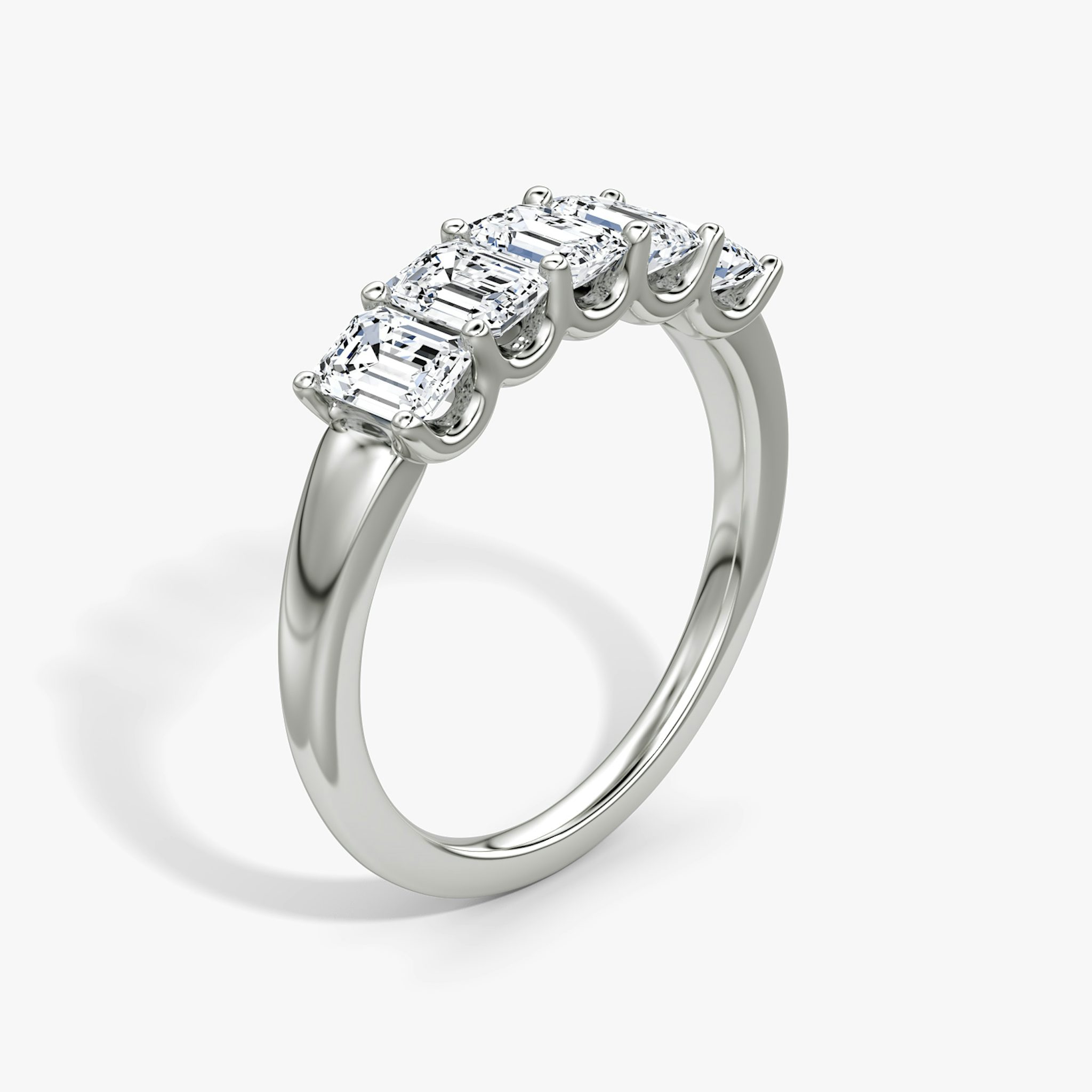 Five Stone Ehering | Emerald | 18k | Weißgold | bandVersion: large