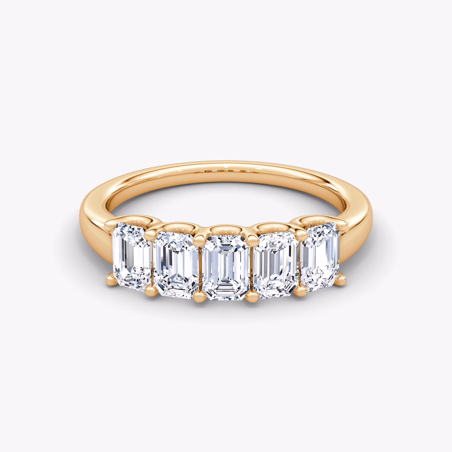 The Five Stone Band Emerald | Rose Gold