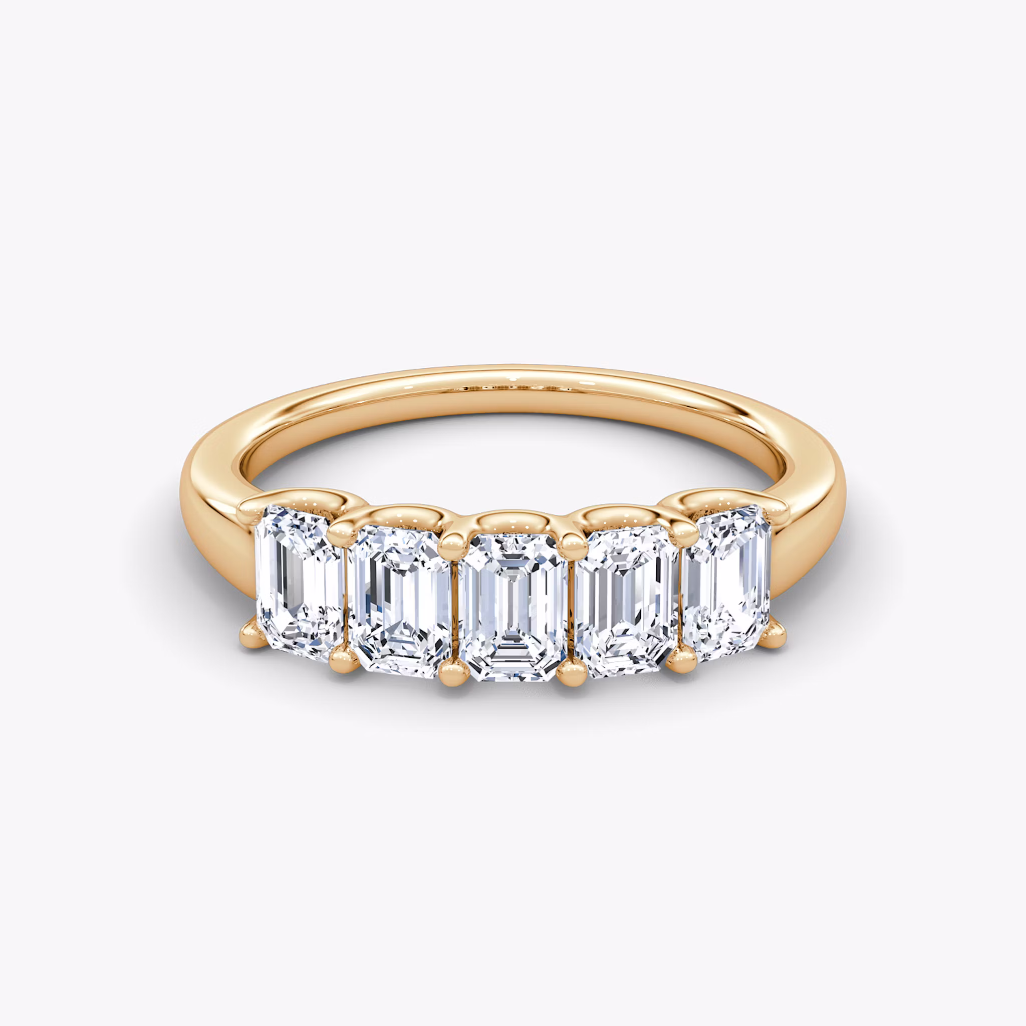 The Five Stone Band Emerald | Rose Gold