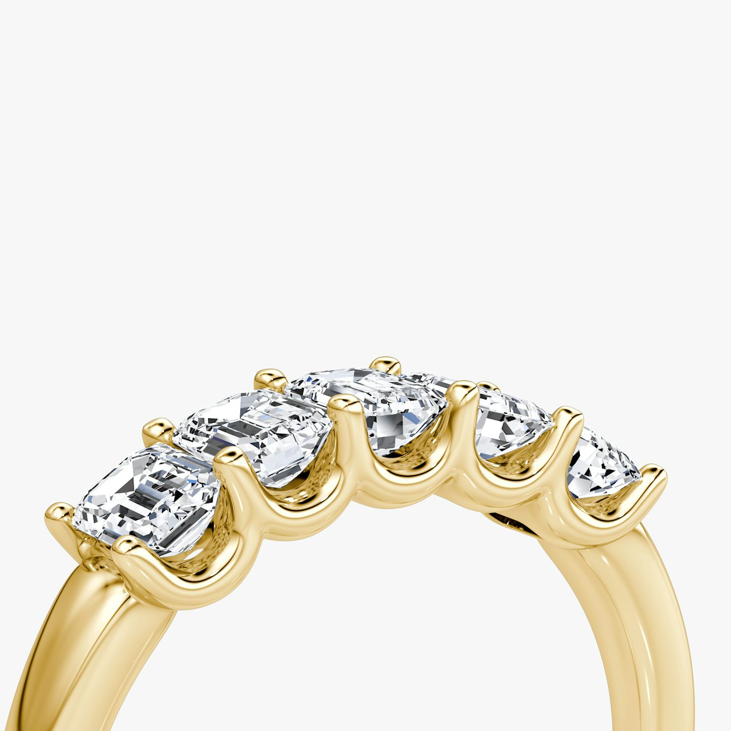 The Five Stone Band | Emerald | 18k | Yellow Gold | bandVersion: large