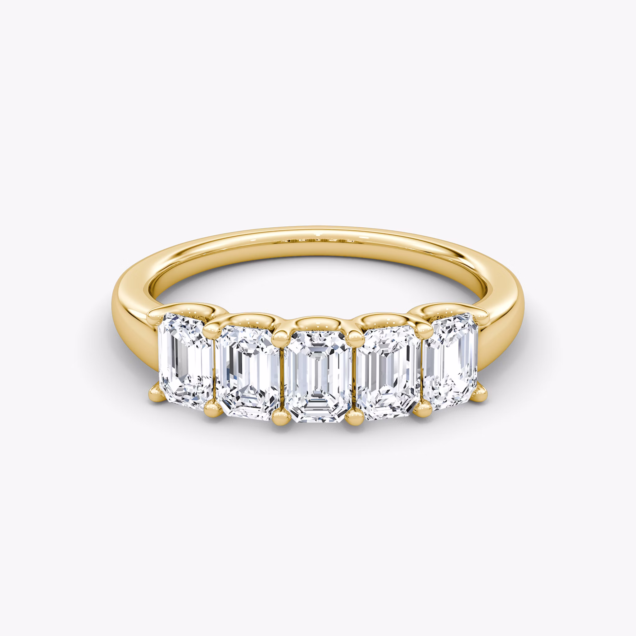 The Five Stone Band | Emerald | 18k | Yellow Gold | bandVersion: large