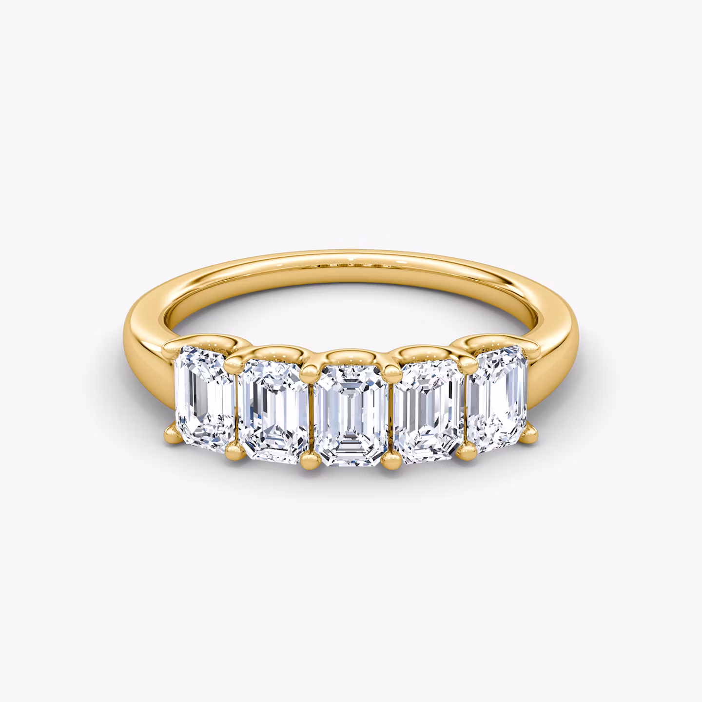 The Five Stone Band Emerald | Yellow Gold