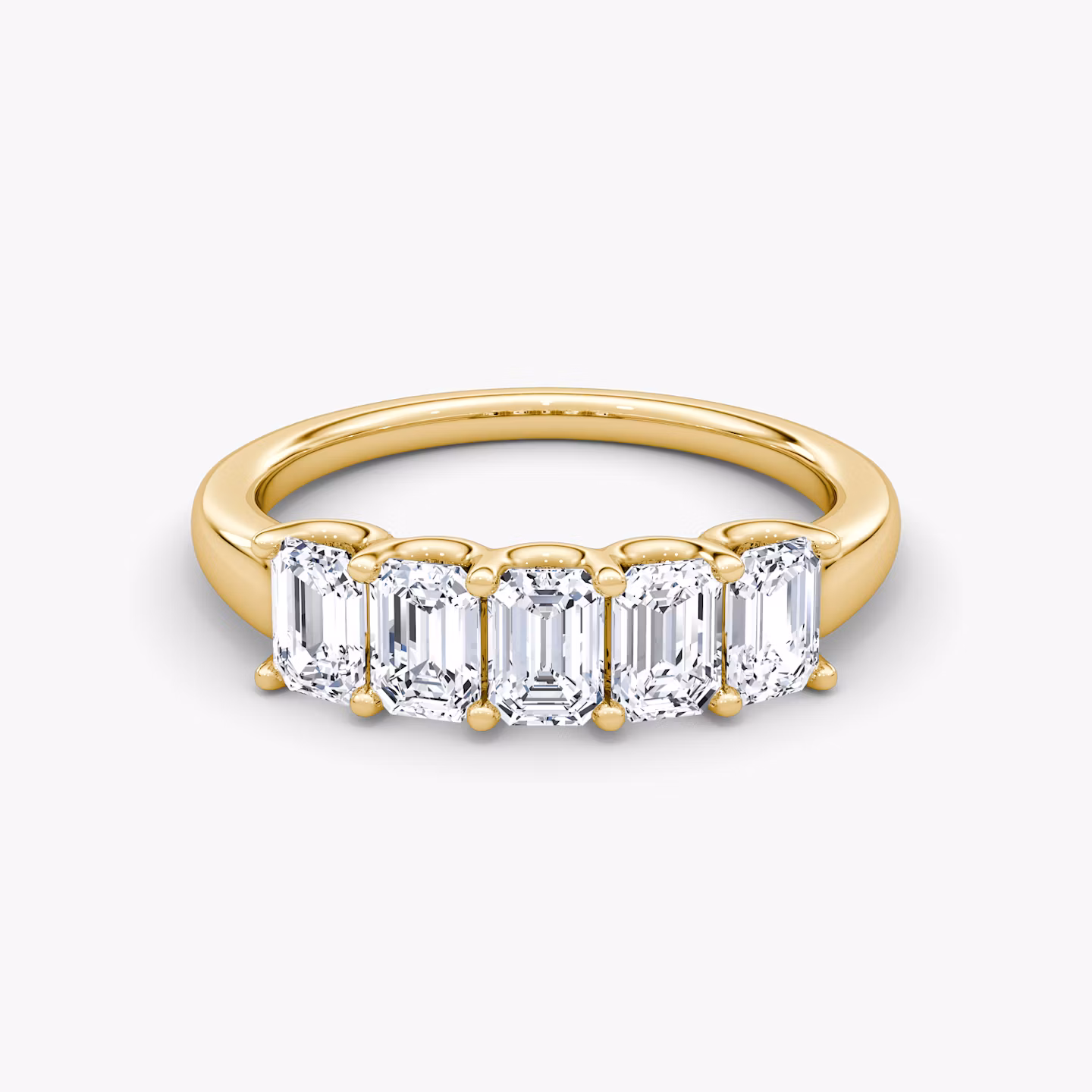 The Five Stone Band | Emerald | 18k | Yellow Gold | bandVersion: large