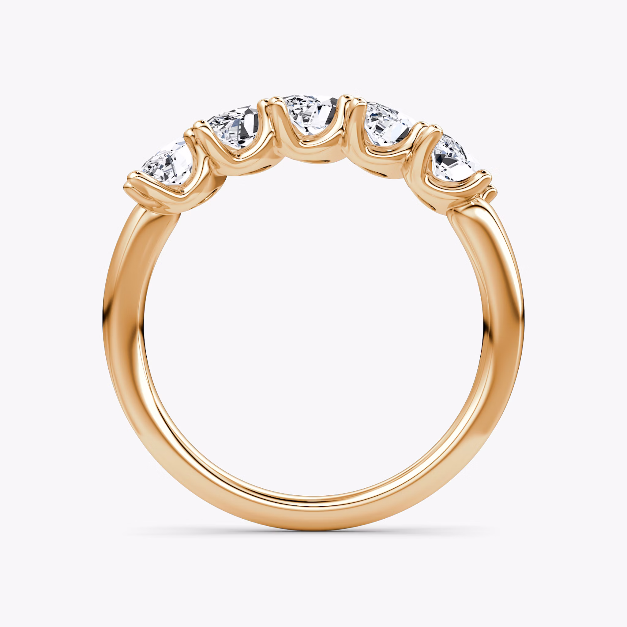 The Five Stone Band | Marquise | 14k | Rose Gold | bandVersion: large