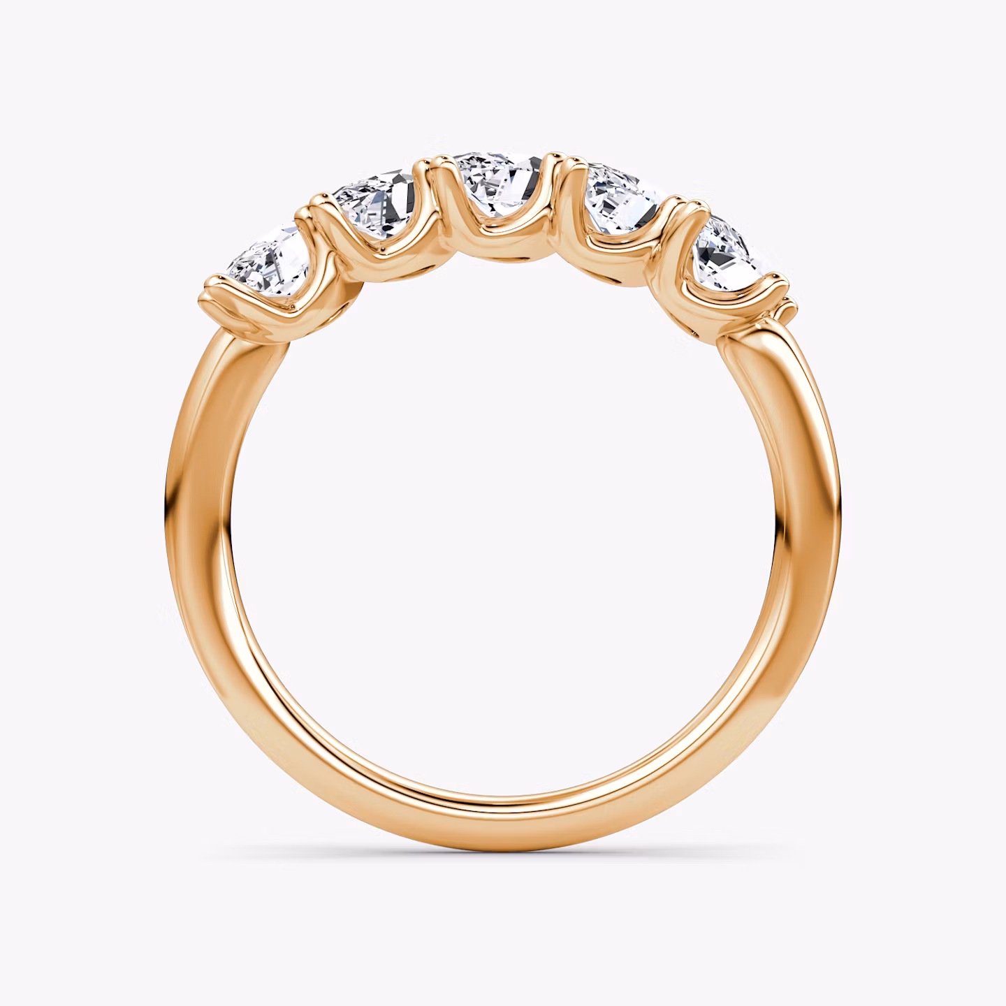 Anillo Five Stone | Marquise | 14k | Oro rosa | bandVersion: large