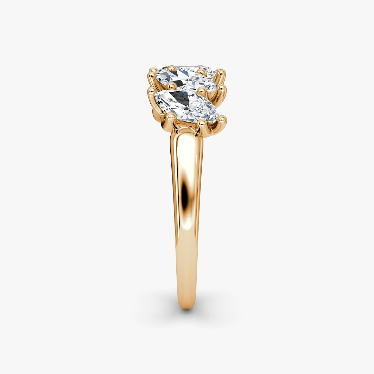 Anillo Five Stone | Marquise | 14k | Oro rosa | bandVersion: large