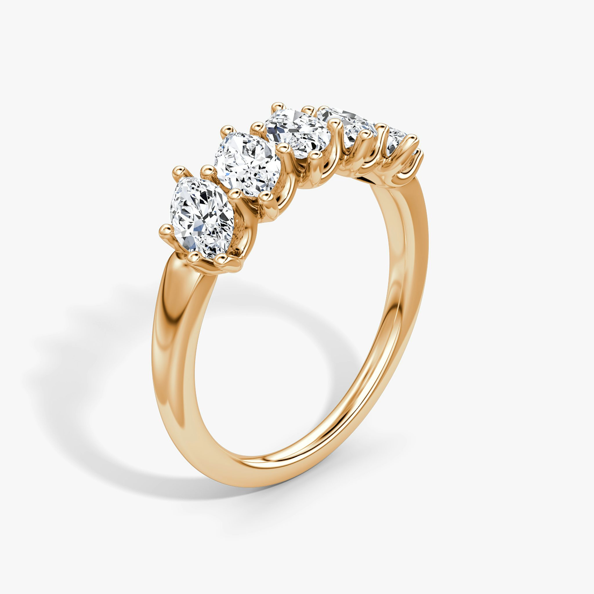 The Five Stone Band | Marquise | 14k | Rose Gold | bandVersion: large