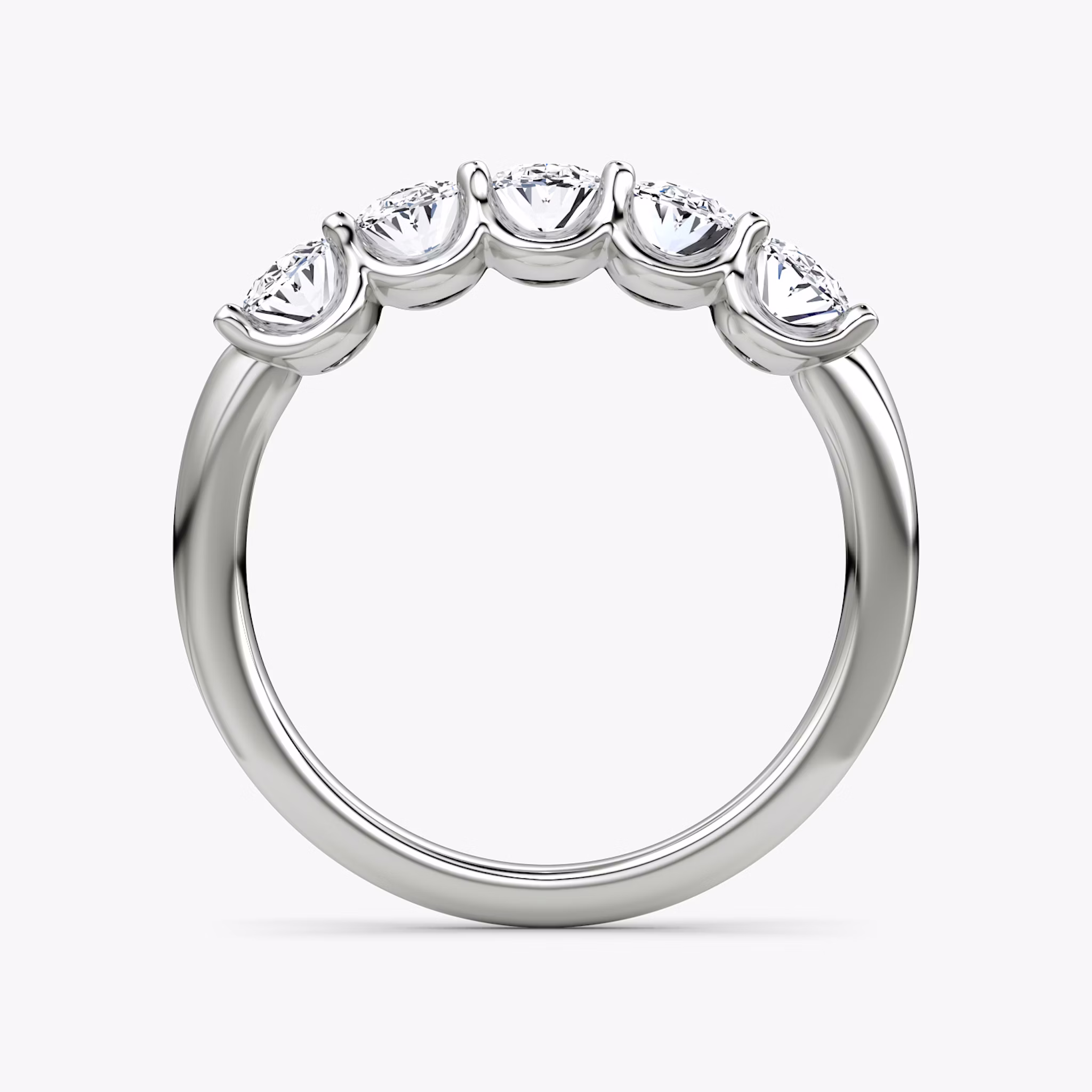 The Five Stone Band | Oval | 18k | White Gold | bandVersion: large