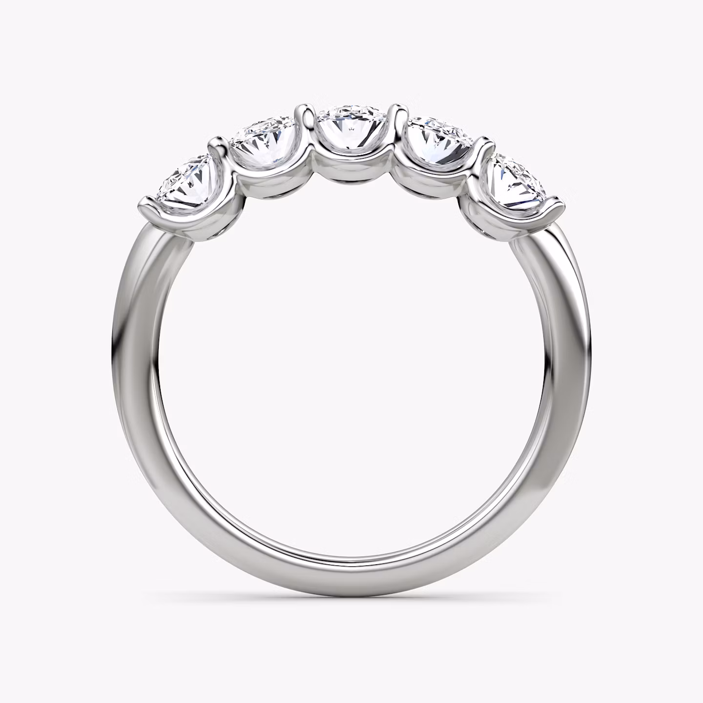 The Five Stone Band | Oval | 18k | White Gold | bandVersion: large