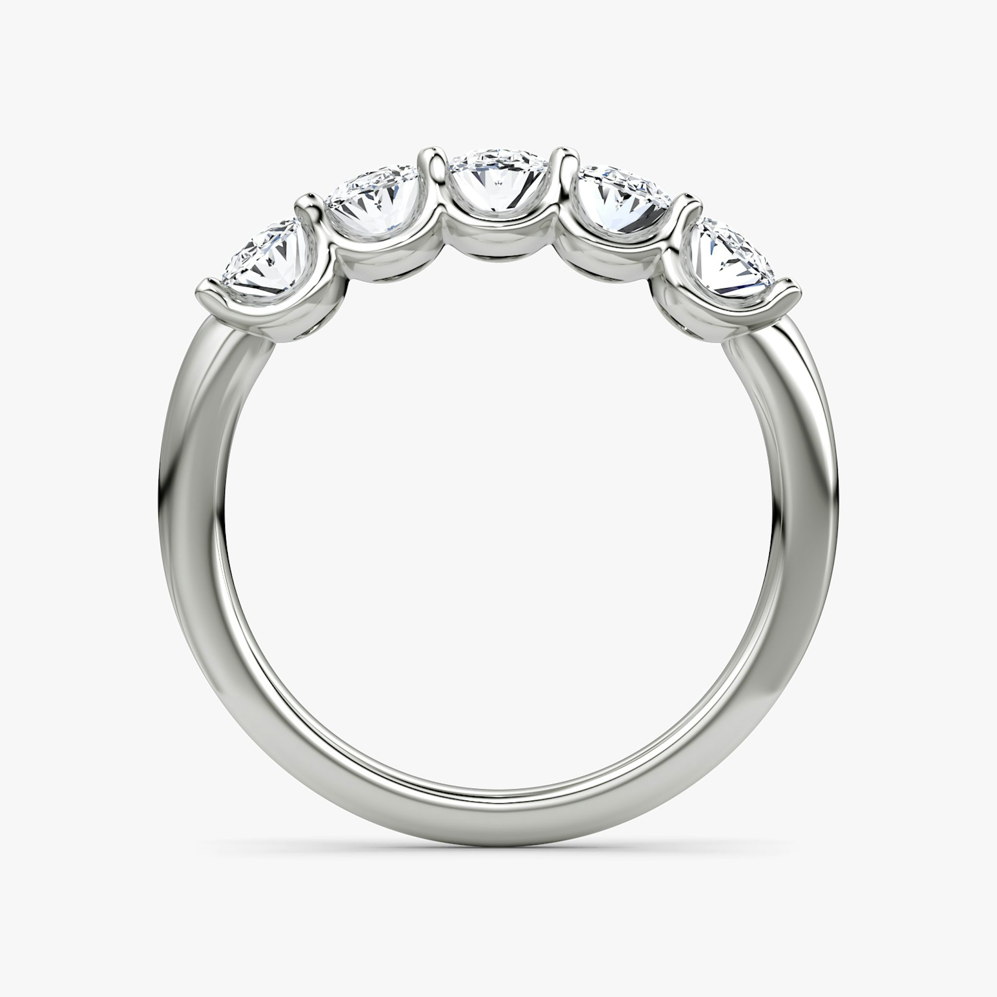 The Five Stone Band | Oval | 18k | White Gold | bandVersion: large