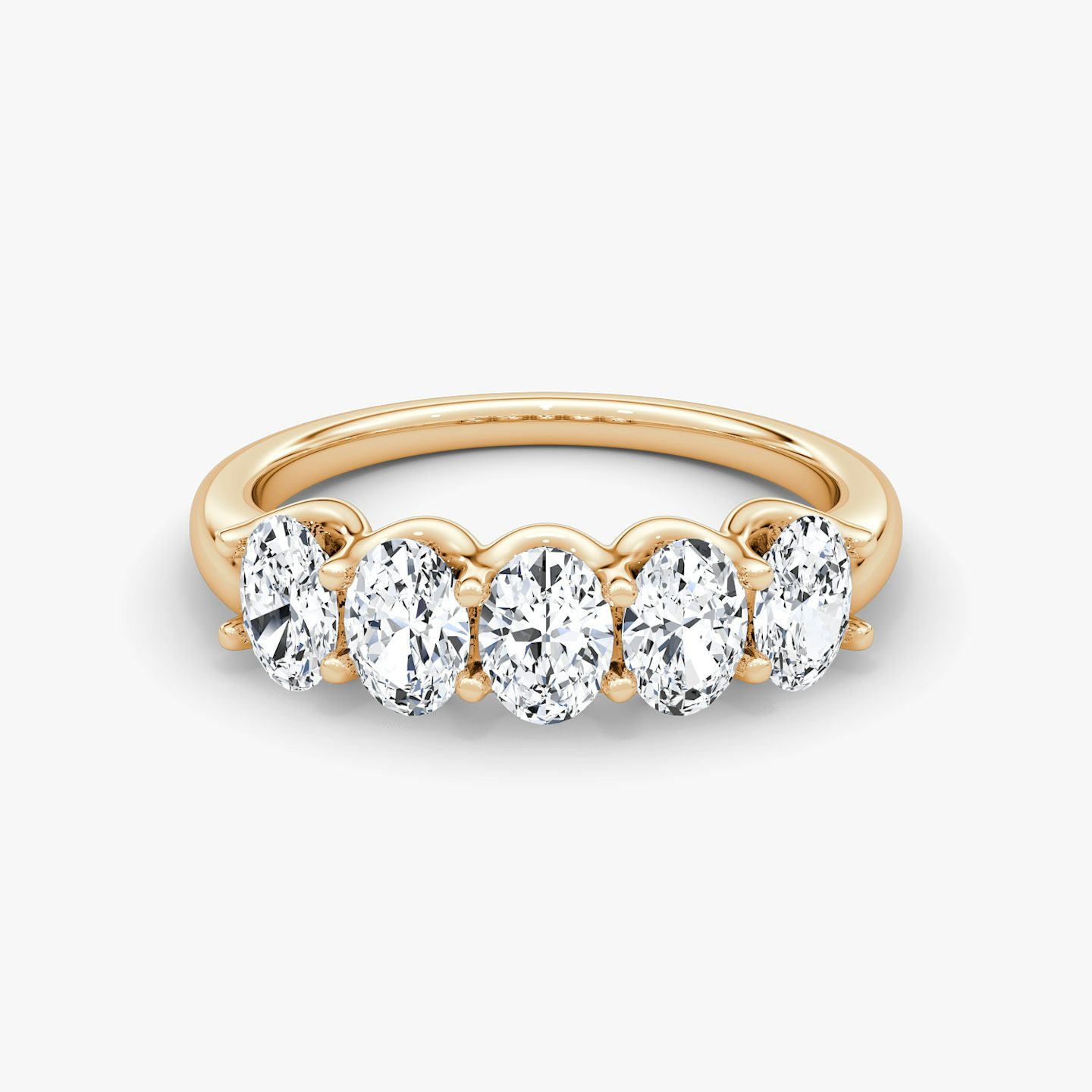 Anillo Five Stone | Oval | 14k | Oro rosa | bandVersion: large