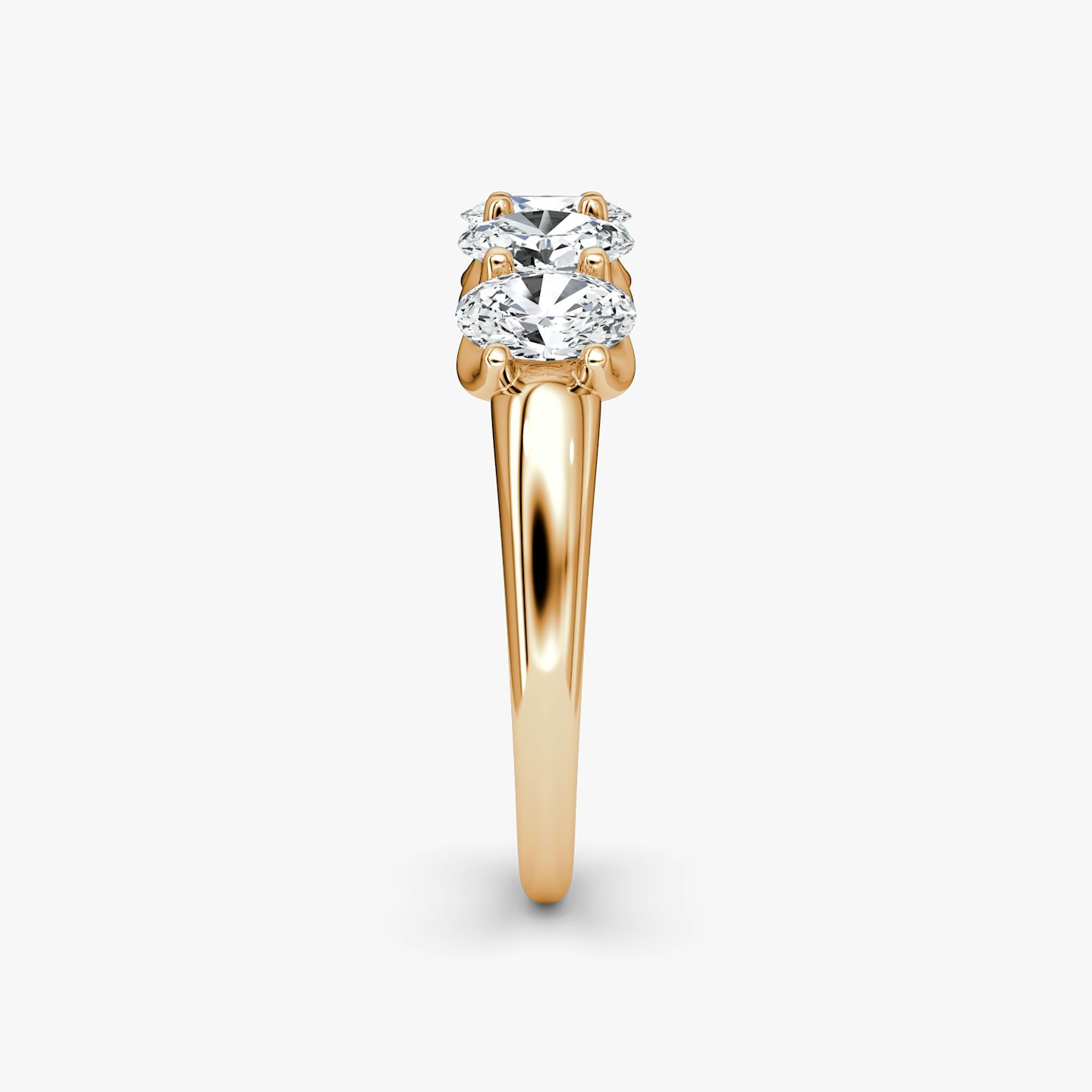 Anillo Five Stone | Oval | 14k | Oro rosa | bandVersion: large