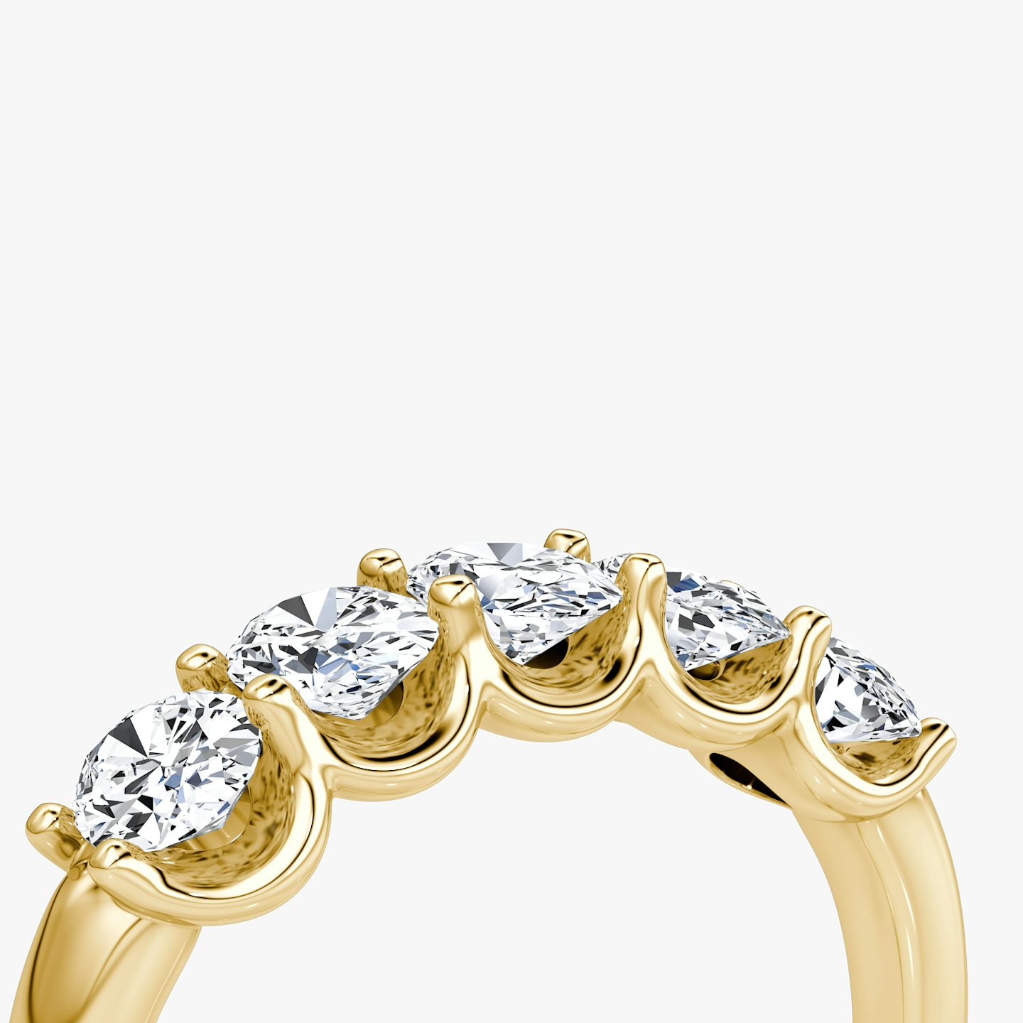 Five Stone Ehering | Oval | 18k | Gelbgold | bandVersion: large
