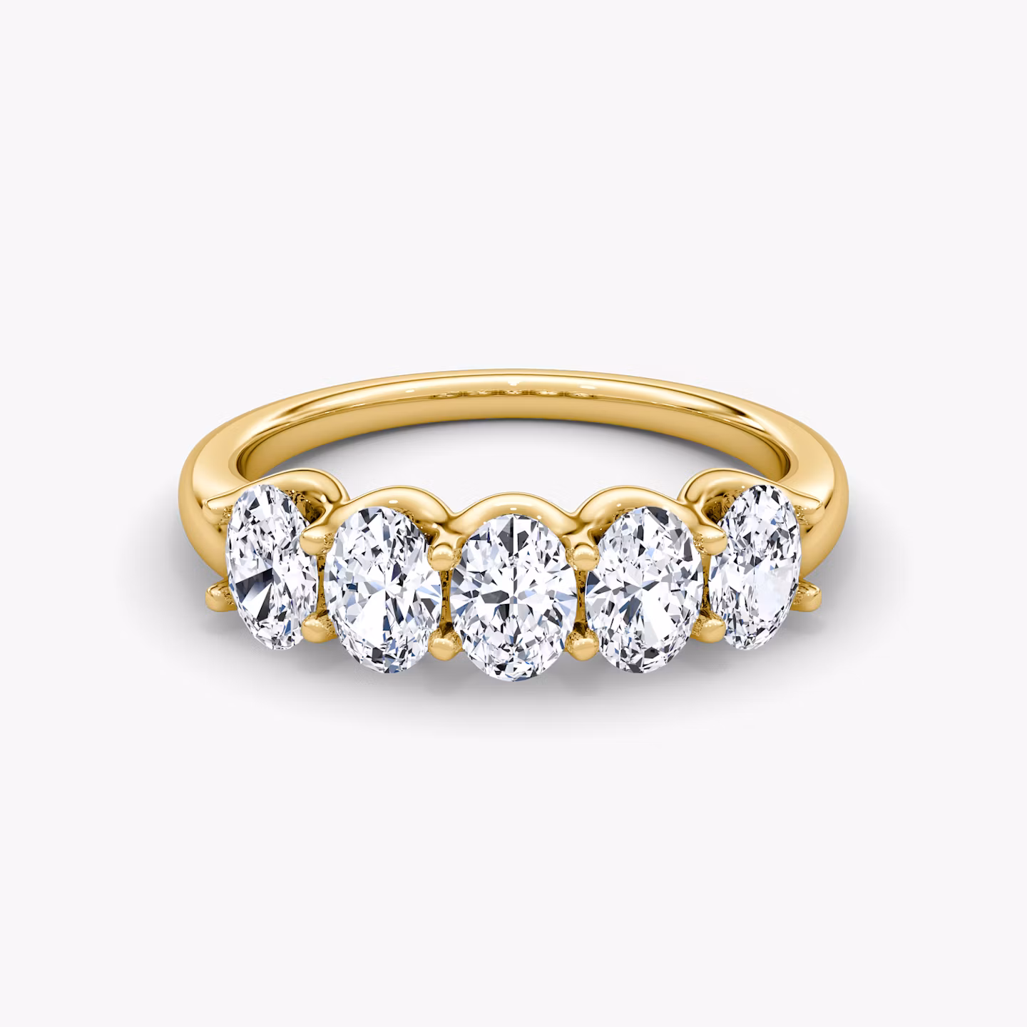 The Five Stone Band Oval | Yellow Gold