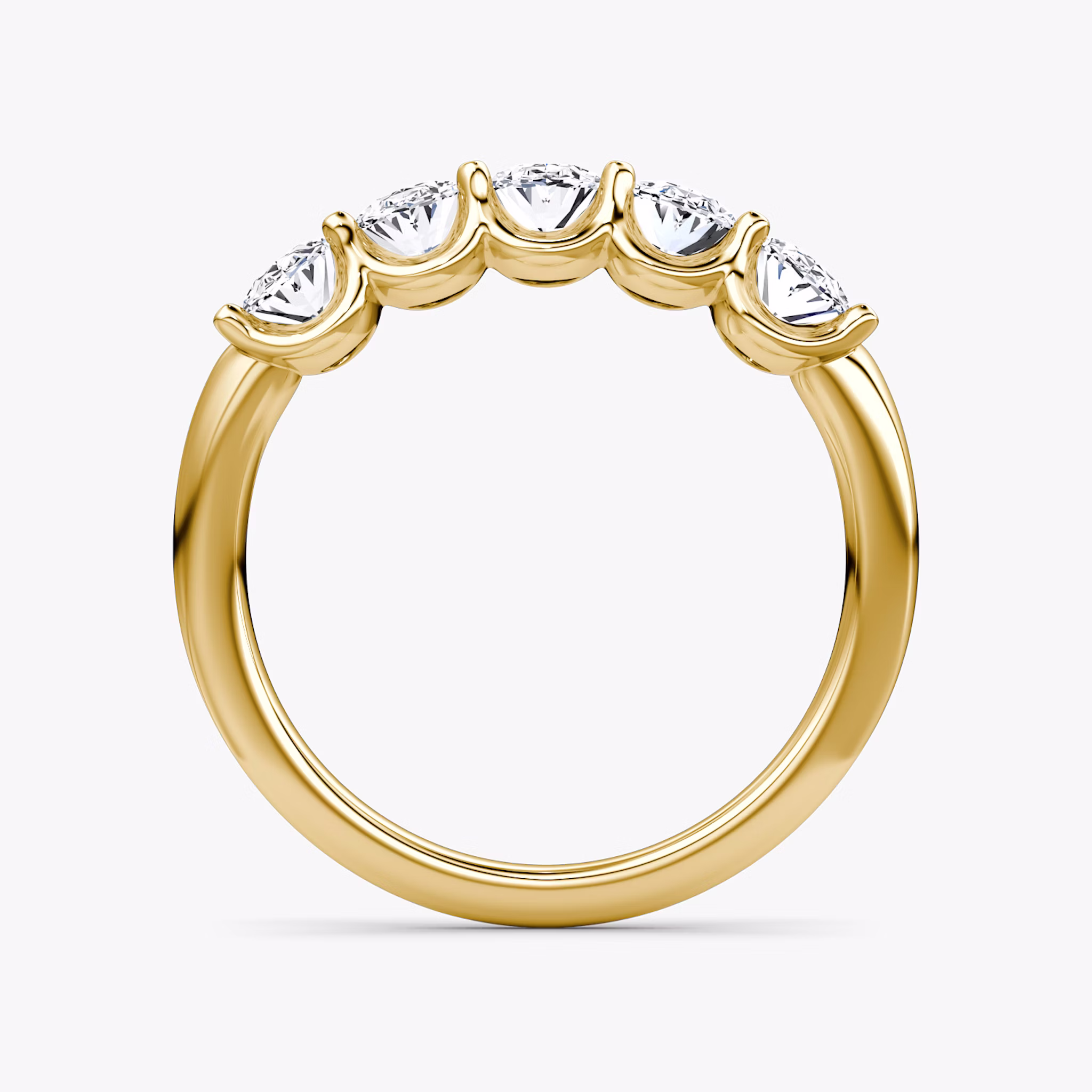 The Five Stone Band | Oval | 18k | Yellow Gold | bandVersion: large