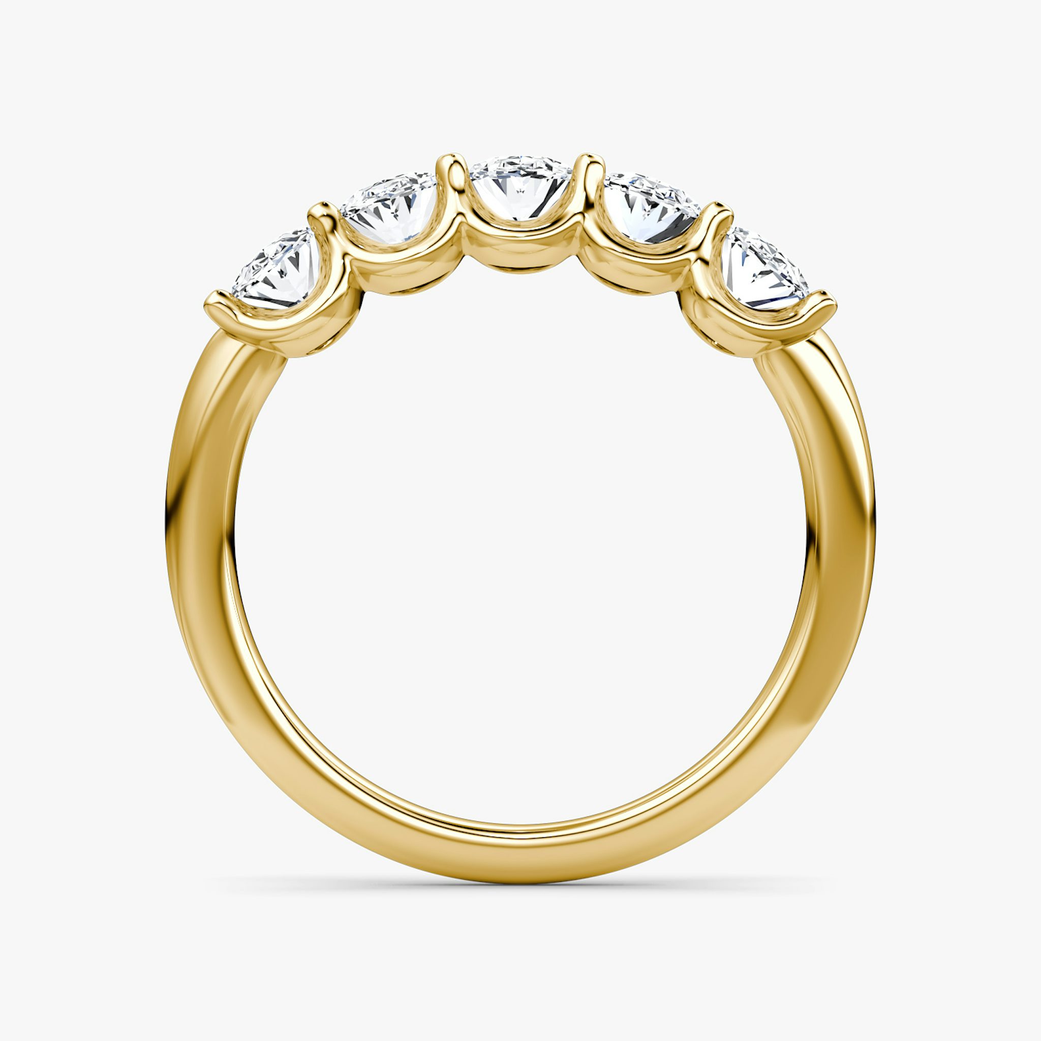 The Five Stone Band | Oval | 18k | Yellow Gold | bandVersion: large