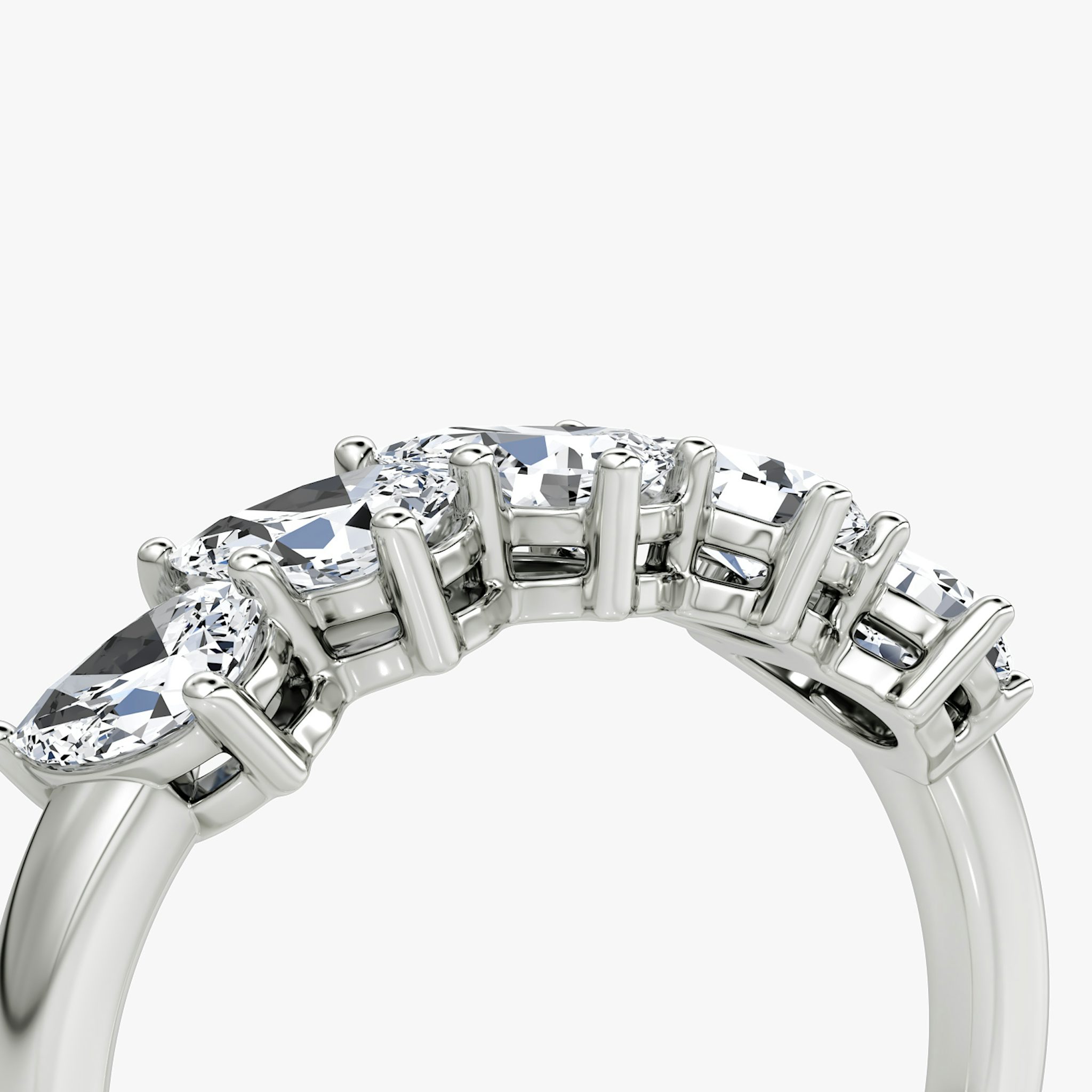 The Five Stone Band | Pear | 18k | White Gold | bandVersion: large
