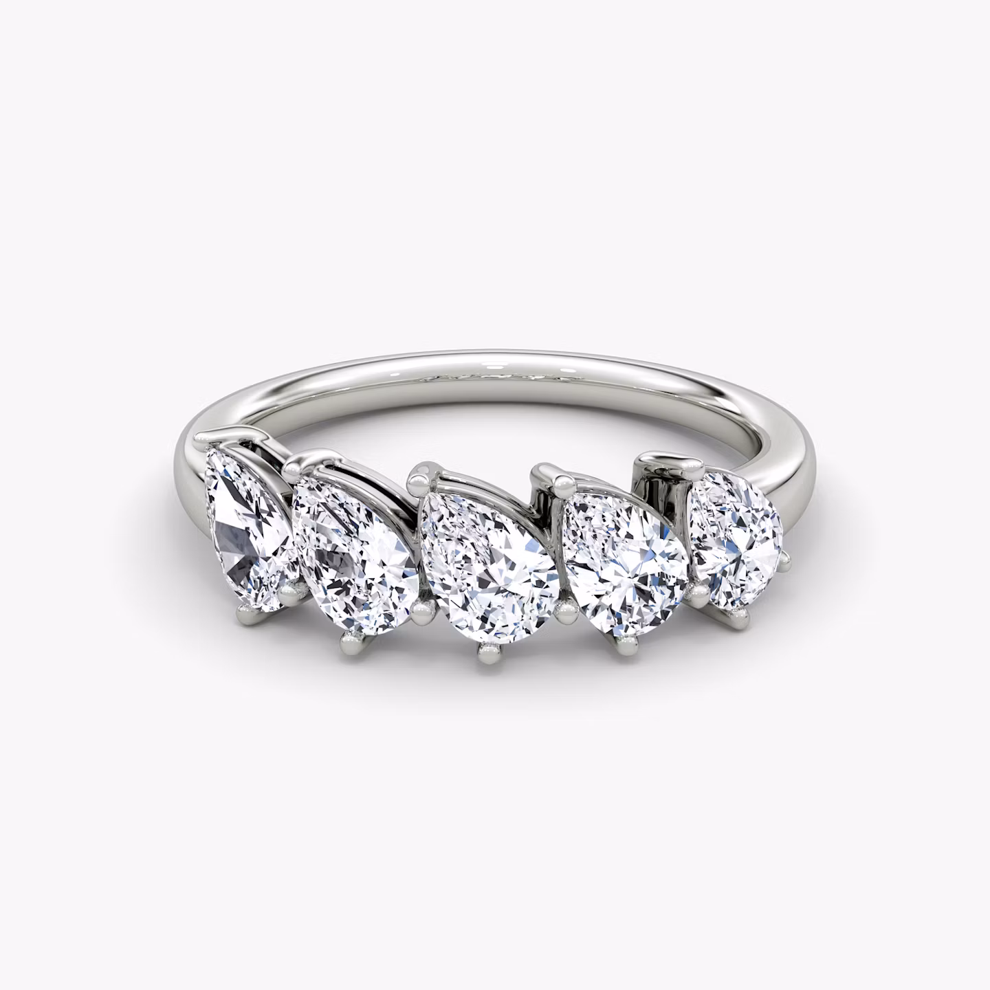 The Five Stone Band Pear | Platinum