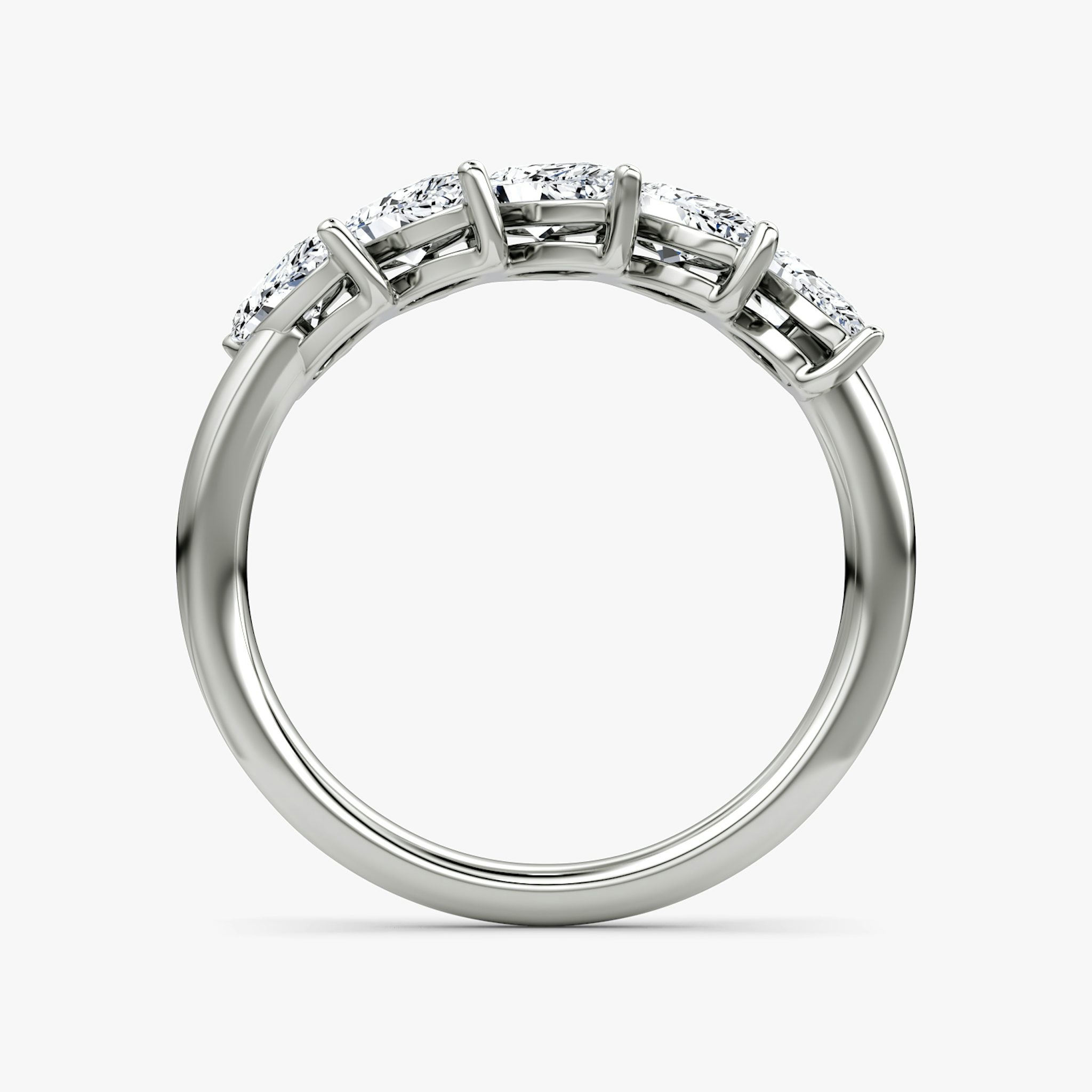 The Five Stone Band | Pear | 18k | White Gold | bandVersion: large