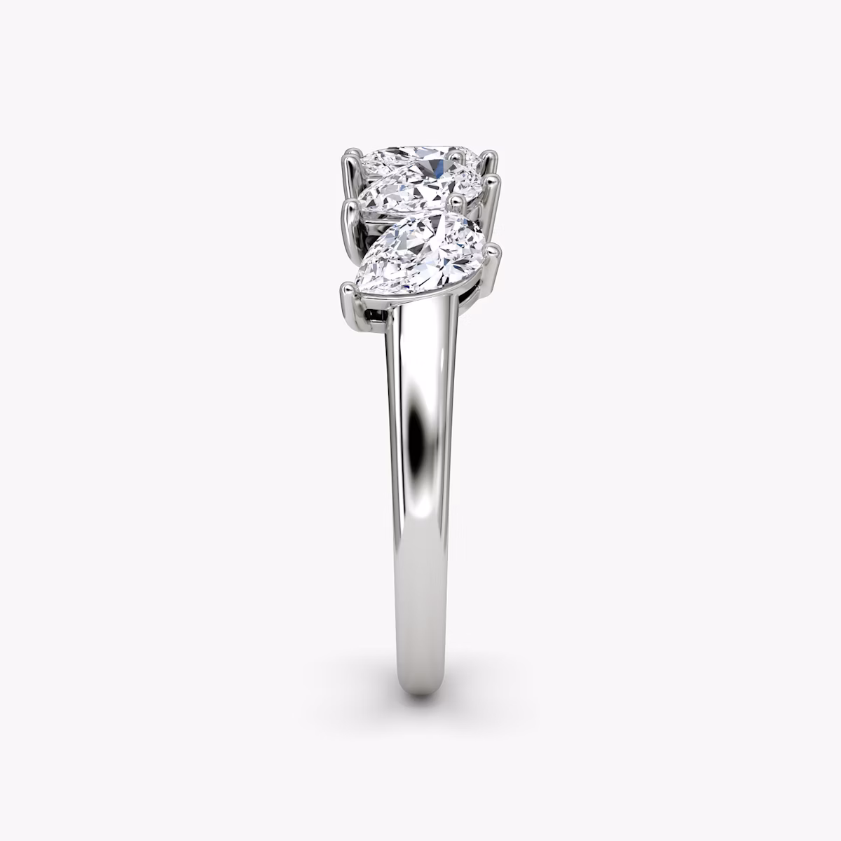 Five Stone Ehering | Tropfen | 18k | Weißgold | bandVersion: large