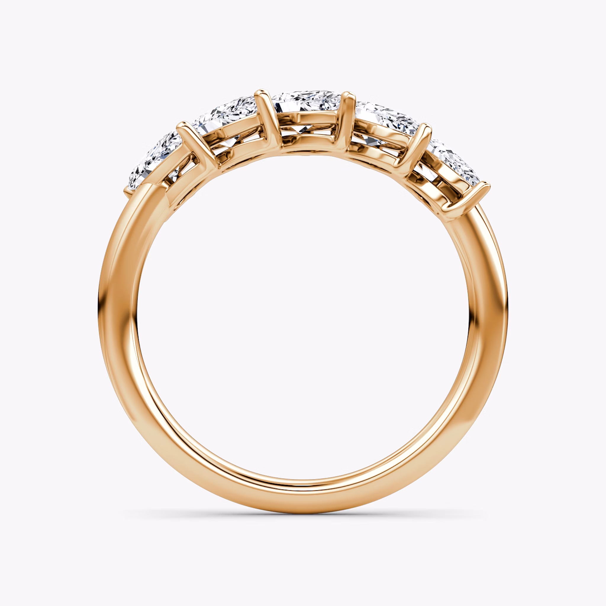 The Five Stone Band | Pear | 14k | Rose Gold | bandVersion: large