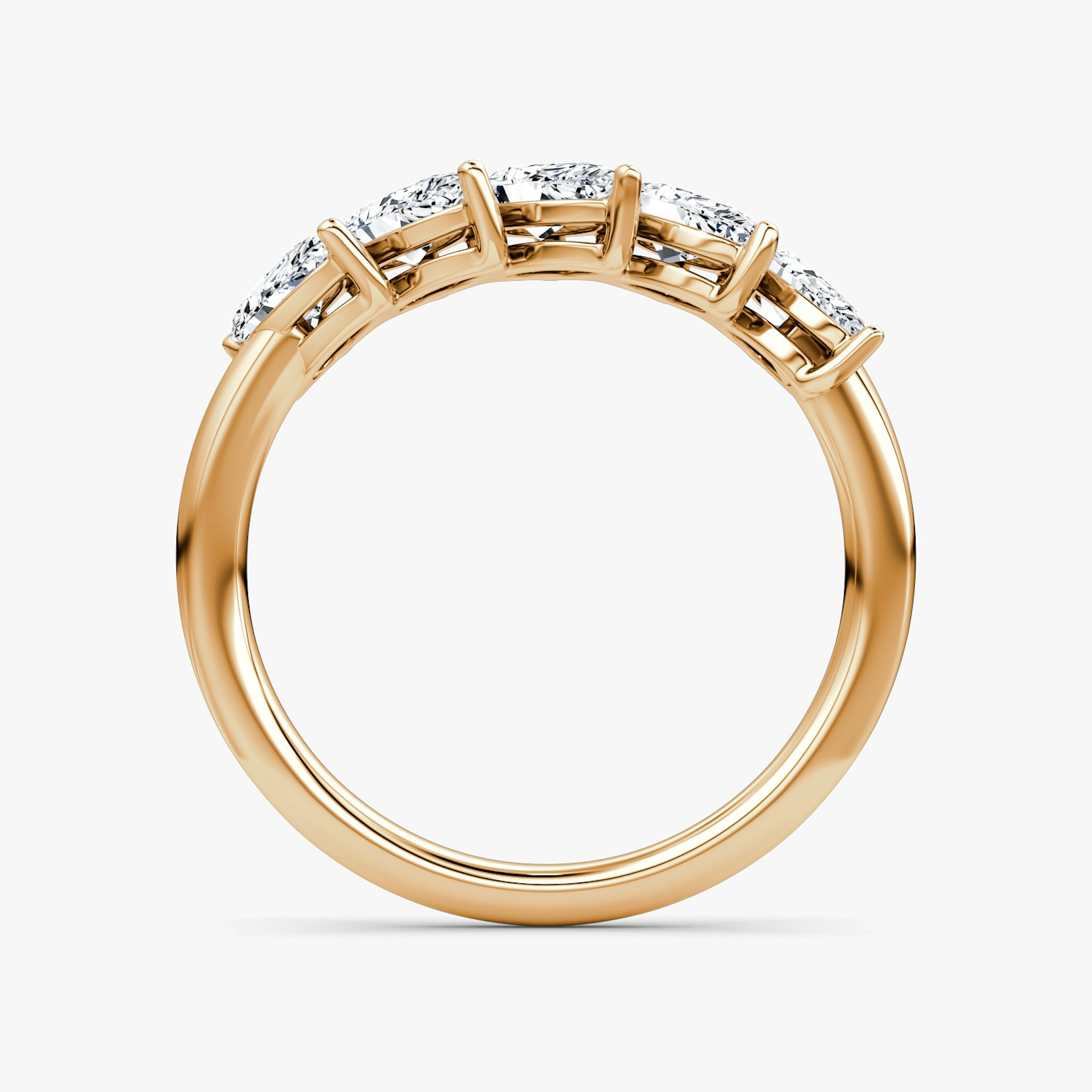 The Five Stone Band | Pear | 14k | Rose Gold | bandVersion: large