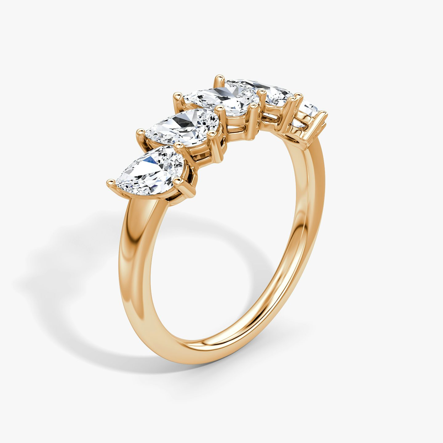 Five Stone Ehering | Tropfen | 14k | Roségold | bandVersion: large
