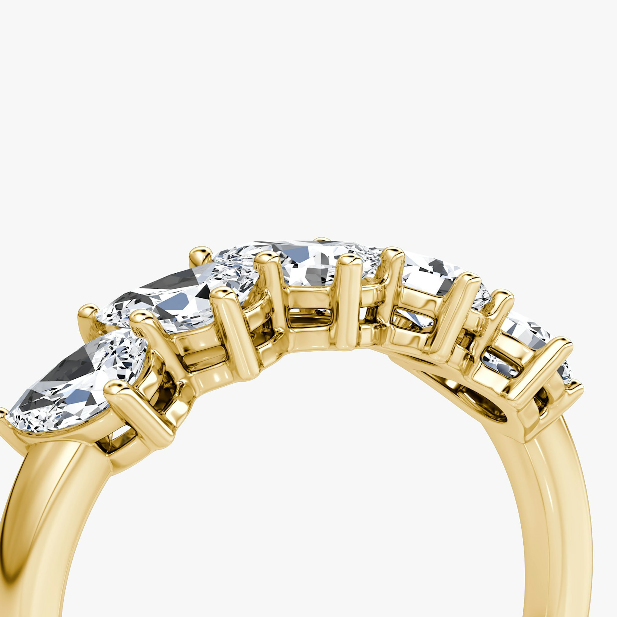 The Five Stone Band | Pear | 18k | Yellow Gold | bandVersion: large