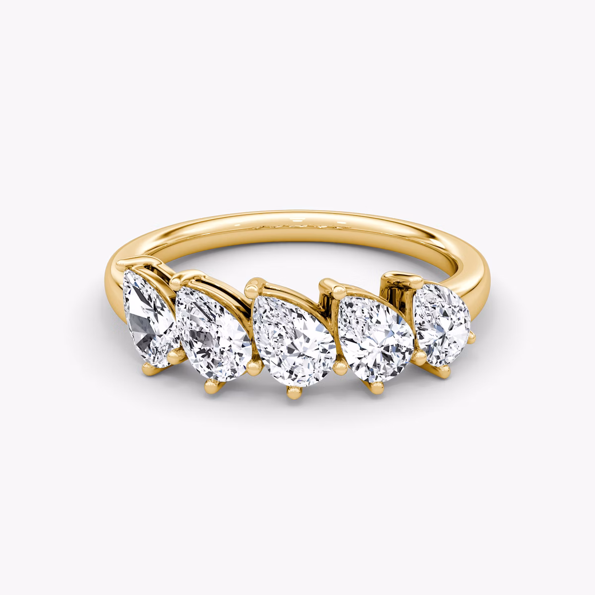 Five Stone Ehering | Tropfen | 18k | Gelbgold | bandVersion: large