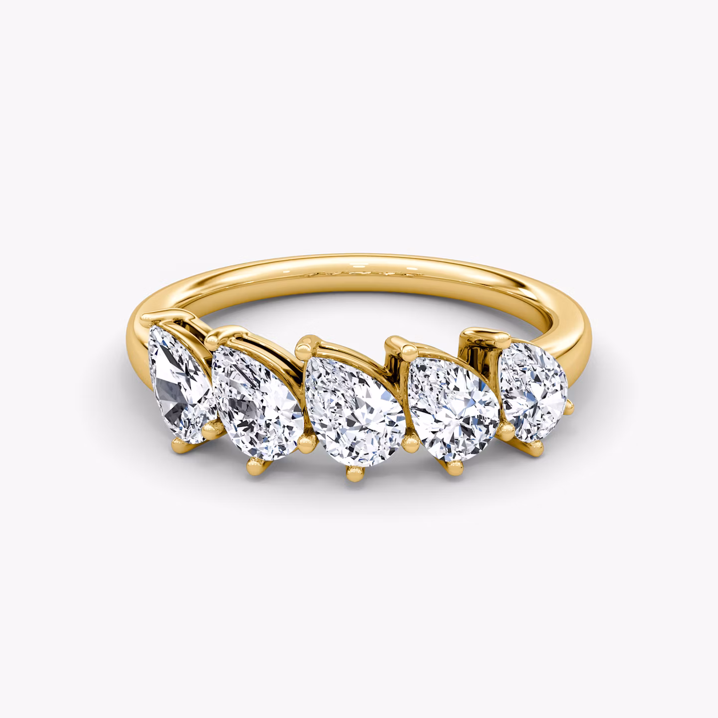 The Five Stone Band Pear | Yellow Gold