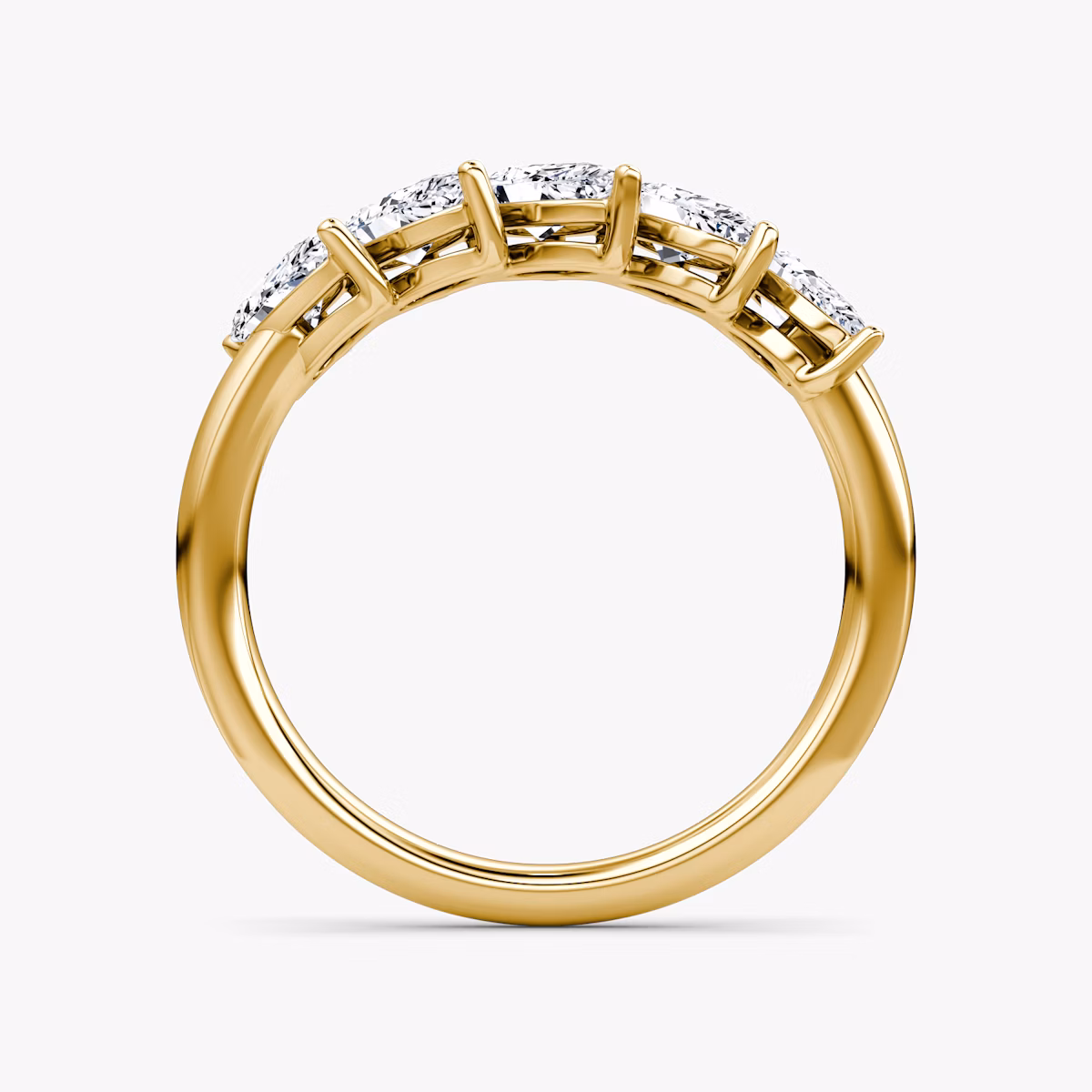 Five Stone Ehering | Tropfen | 18k | Gelbgold | bandVersion: large