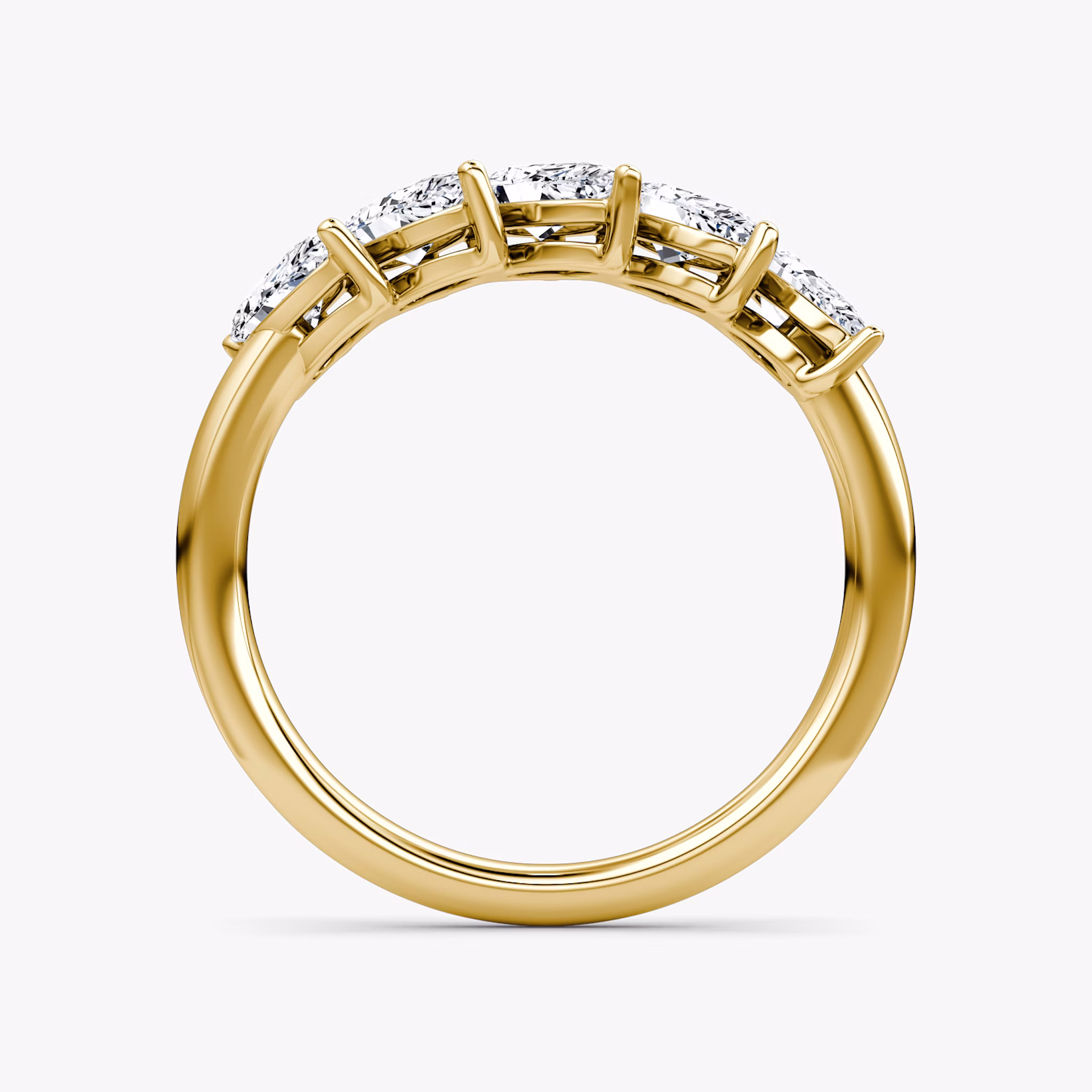 The Five Stone Band | Pear | 18k | Yellow Gold | bandVersion: large