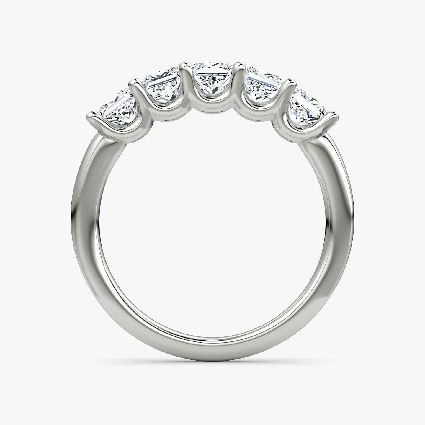 The Five Stone Band | Princess | 18k | White Gold | bandVersion: large