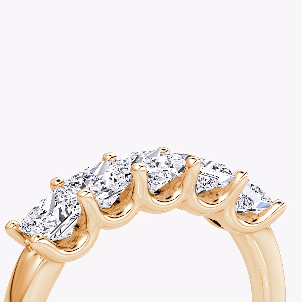 Anillo Five Stone | Princesa | 14k | Oro rosa | bandVersion: large