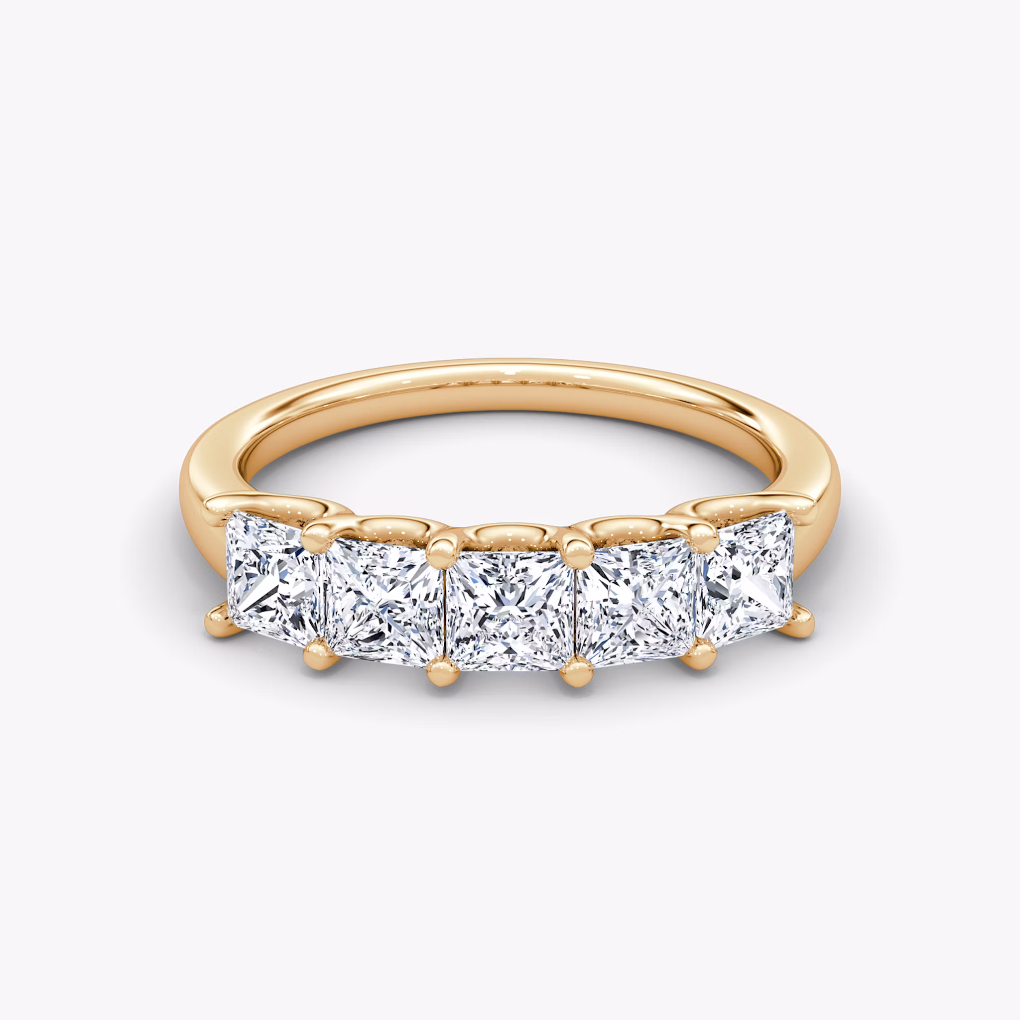 The Five Stone Band Princess | Rose Gold