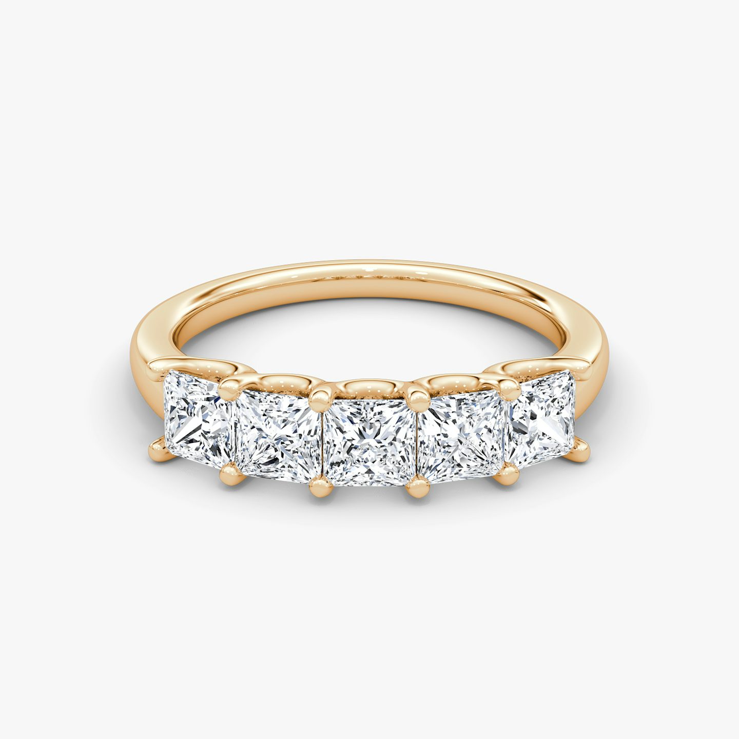 The Five Stone Band | Princess | 14k | Rose Gold | bandVersion: large