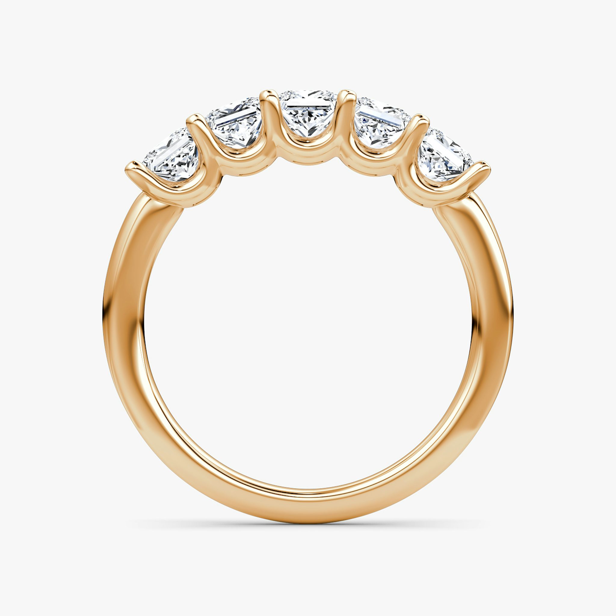 The Five Stone Band | Princess | 14k | Rose Gold | bandVersion: large
