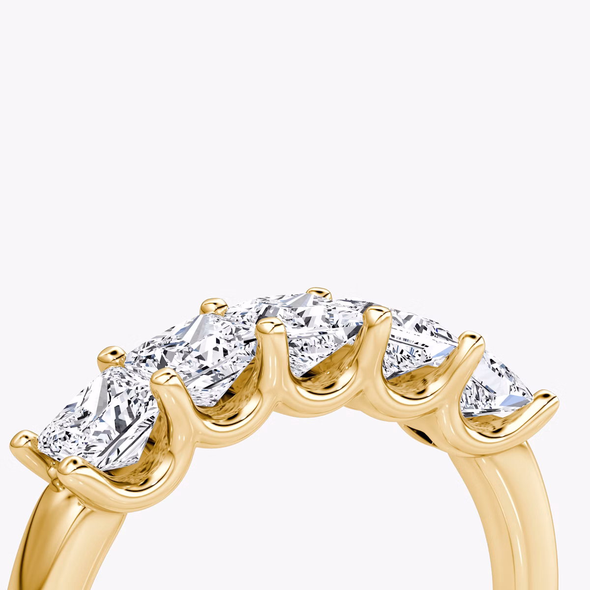 Anillo Five Stone | Princesa | 18k | Oro amarillo | bandVersion: large