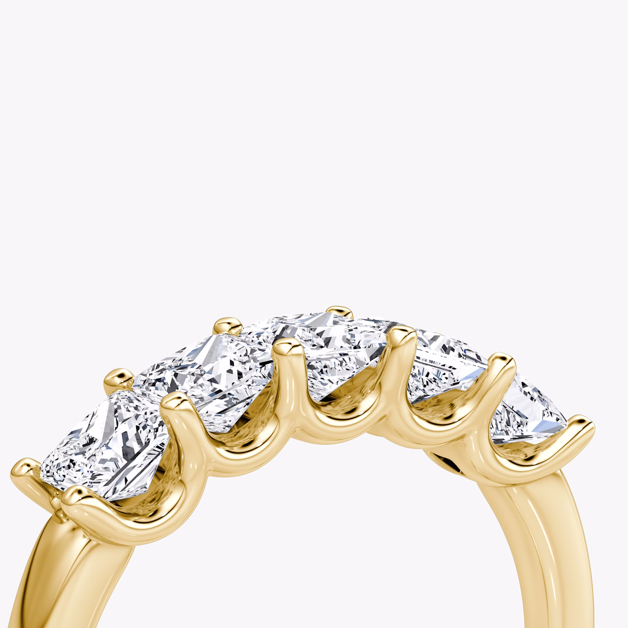 The Five Stone Band | Princess | 18k | Yellow Gold | bandVersion: large